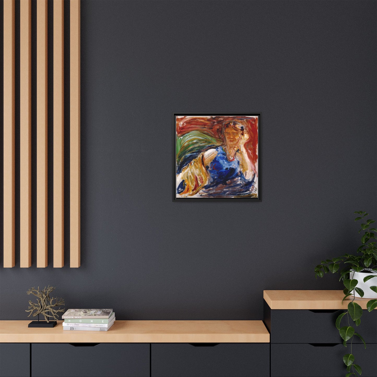 Portrait of hyllis Sjostrom by Akseli Gallen-Kallela Canvas Matte Framed Wall Art Print