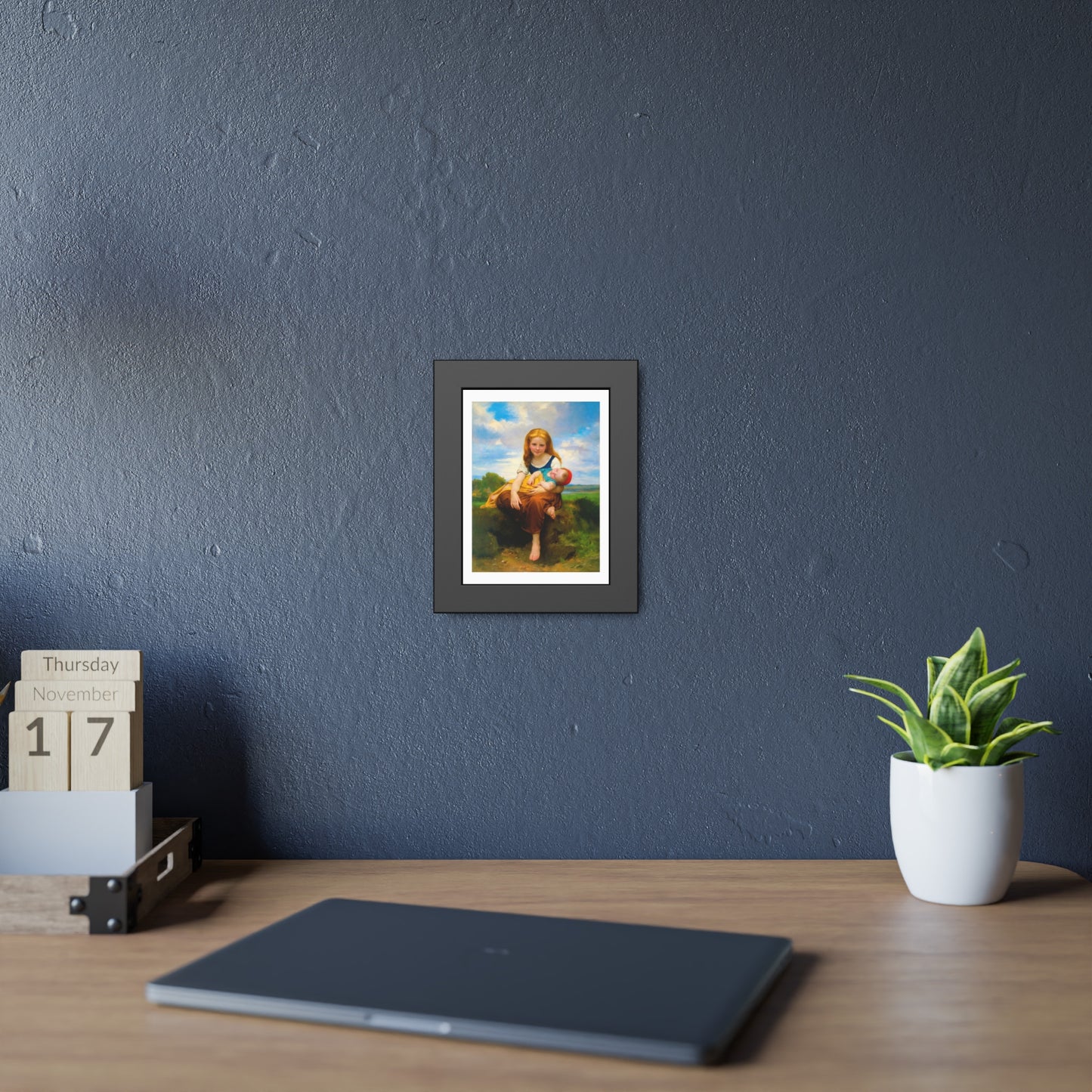 Framed Poster — Vintage Mother & Child Art Print