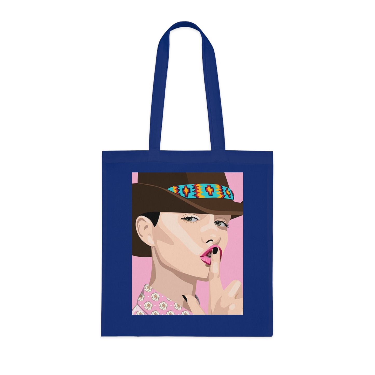 Pop Art Woman Tote Bag — Stylish Retro Portrait Cotton Shopper