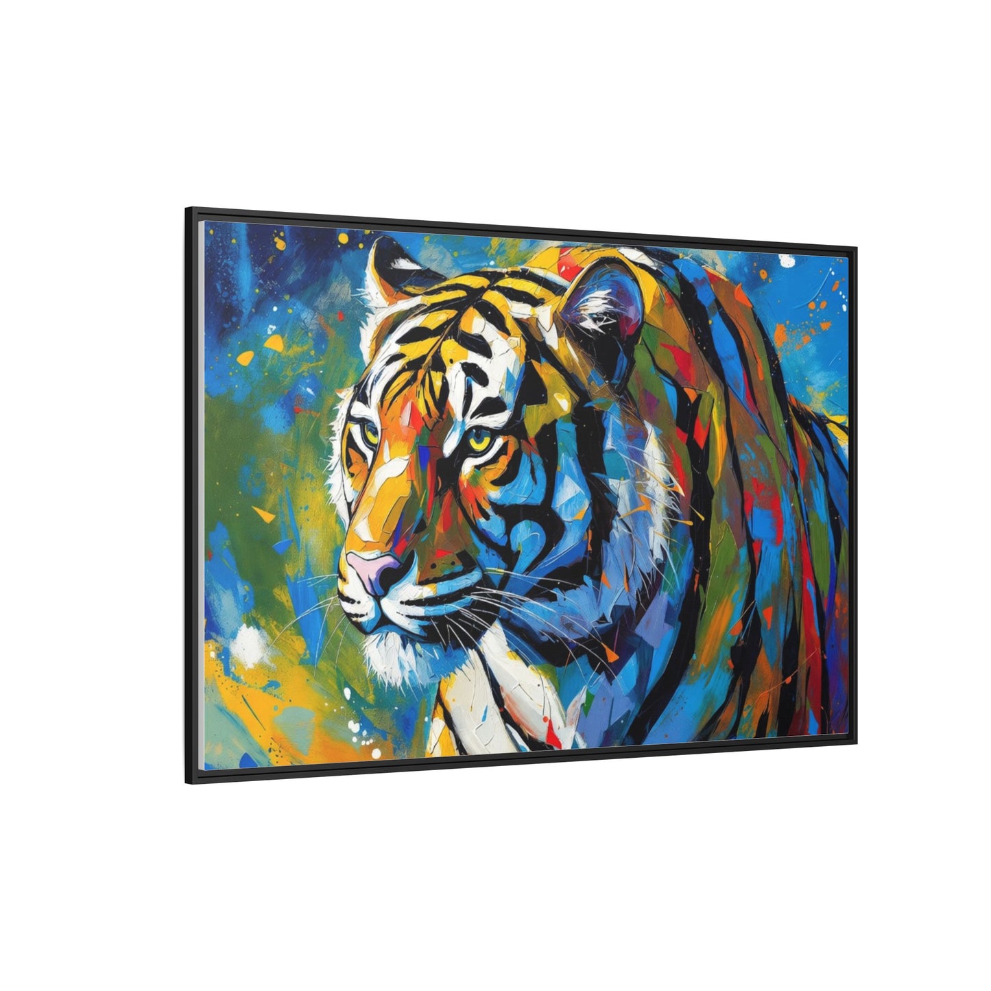 Colorful Tiger Matte Canvas Framed Art — Vibrant Wildlife Wall Decor