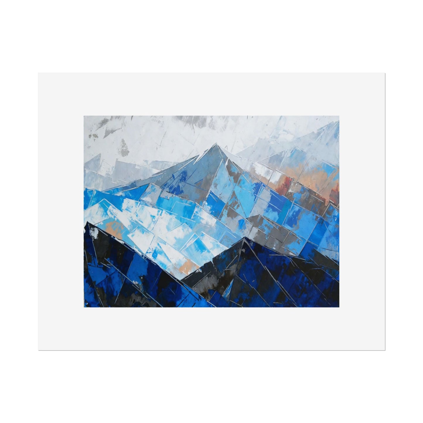 Abstract Blue Mountain Poster