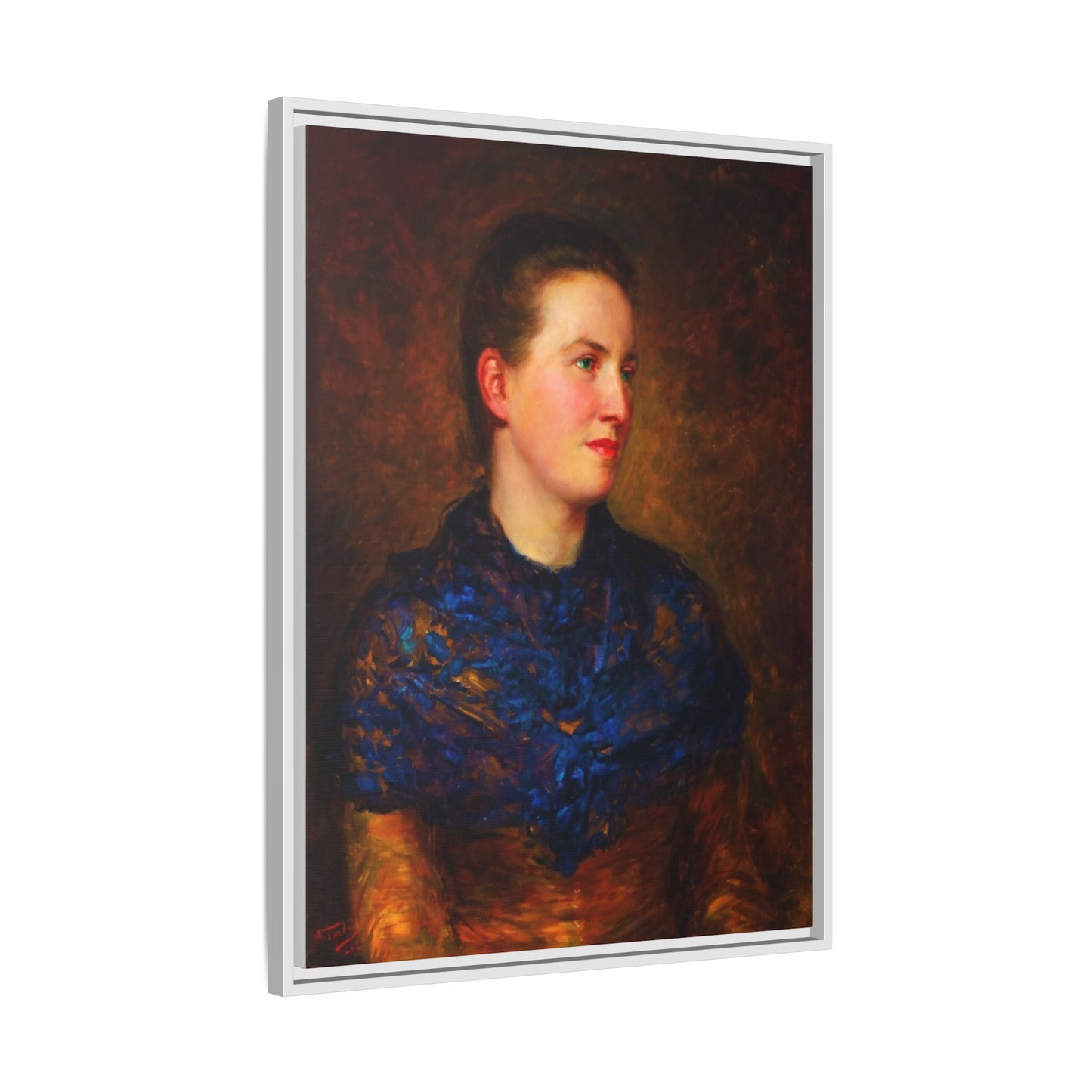 Framed Matte Canvas Portrait Print — Classic Victorian Woman Wall Art