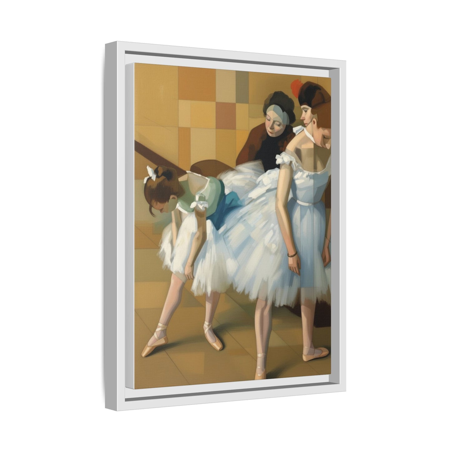 Ballet Dancers Matte Framed Canvas – Impressionist Dance Wall Art