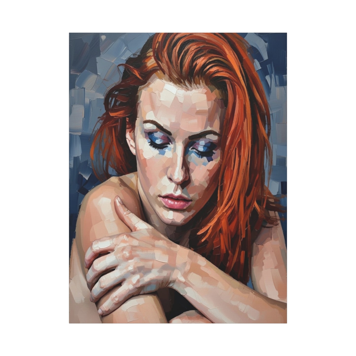 Red-Headed Woman Portrait Canvas Print — Matte Stretched Wall Art