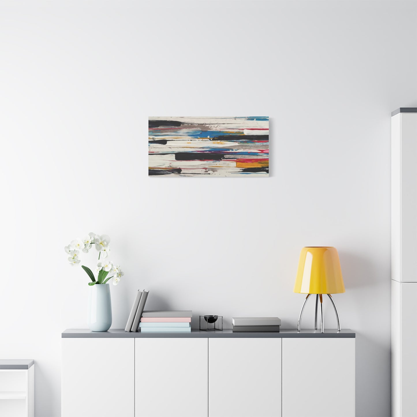 Abstract Color Streaks Matte Canvas Print — Modern Horizontal Wall Art