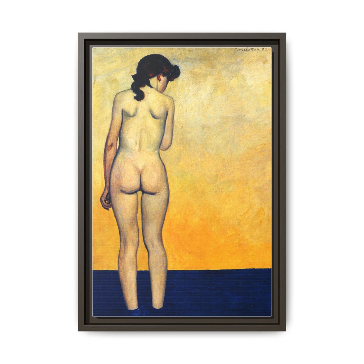 Adolescente entrant dans l'eau by Félix Vallotton Framed Matte Canvas Wall Art Print