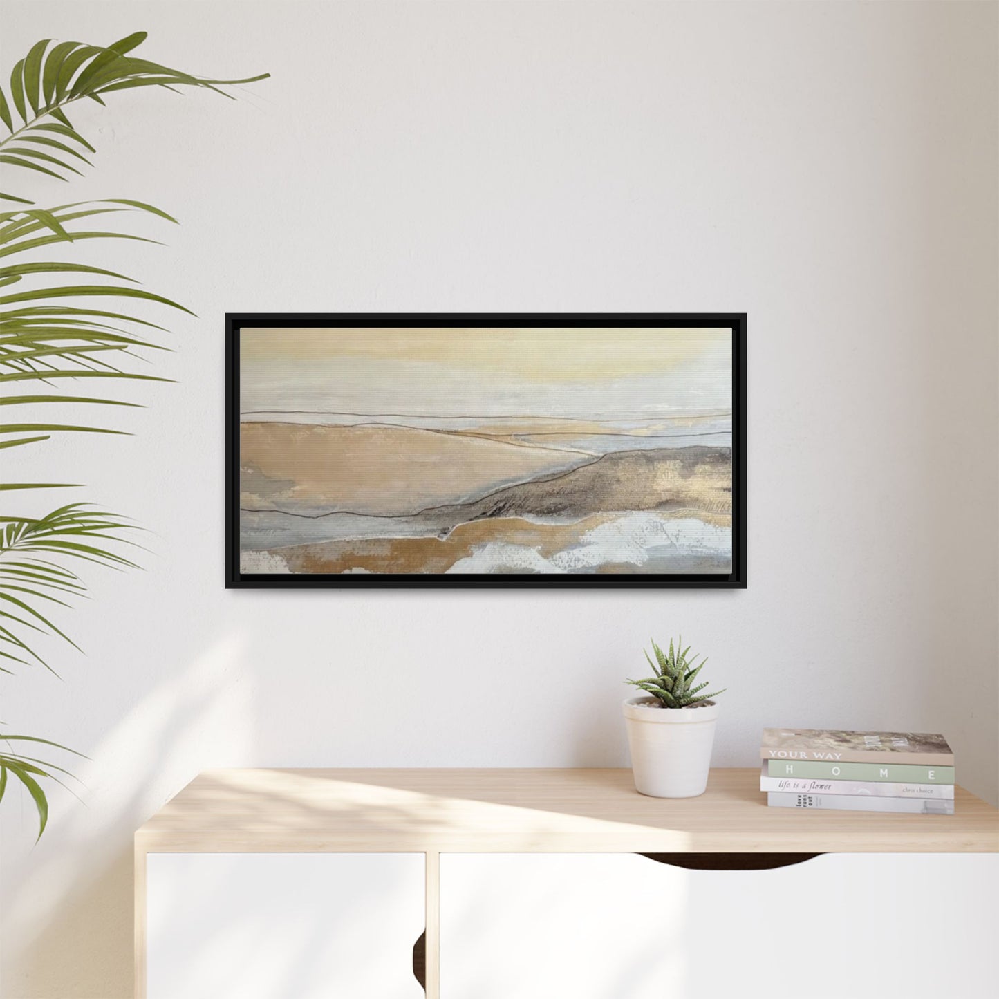 Framed Abstract Coastal Landscape Matte Canvas Wall Art