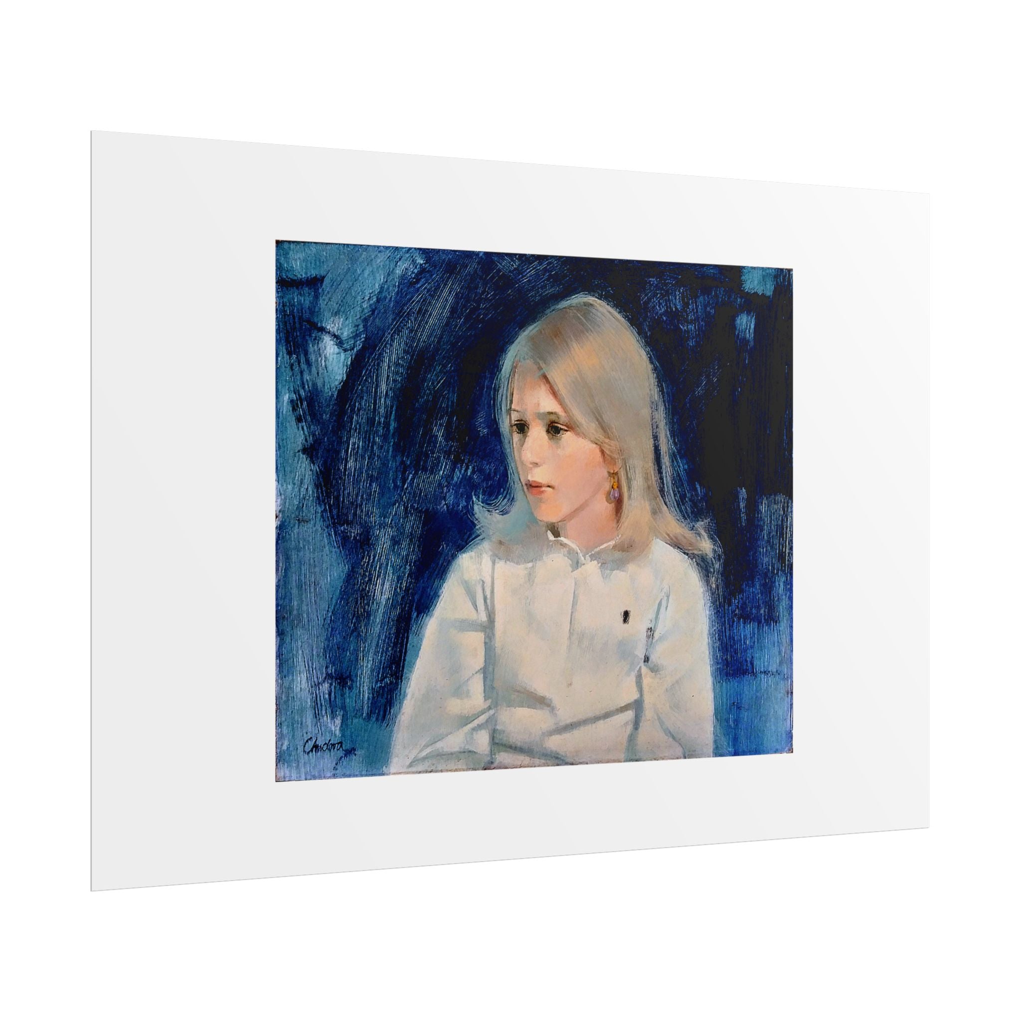 Painting of girl by Unknown Artist Wall Art Print