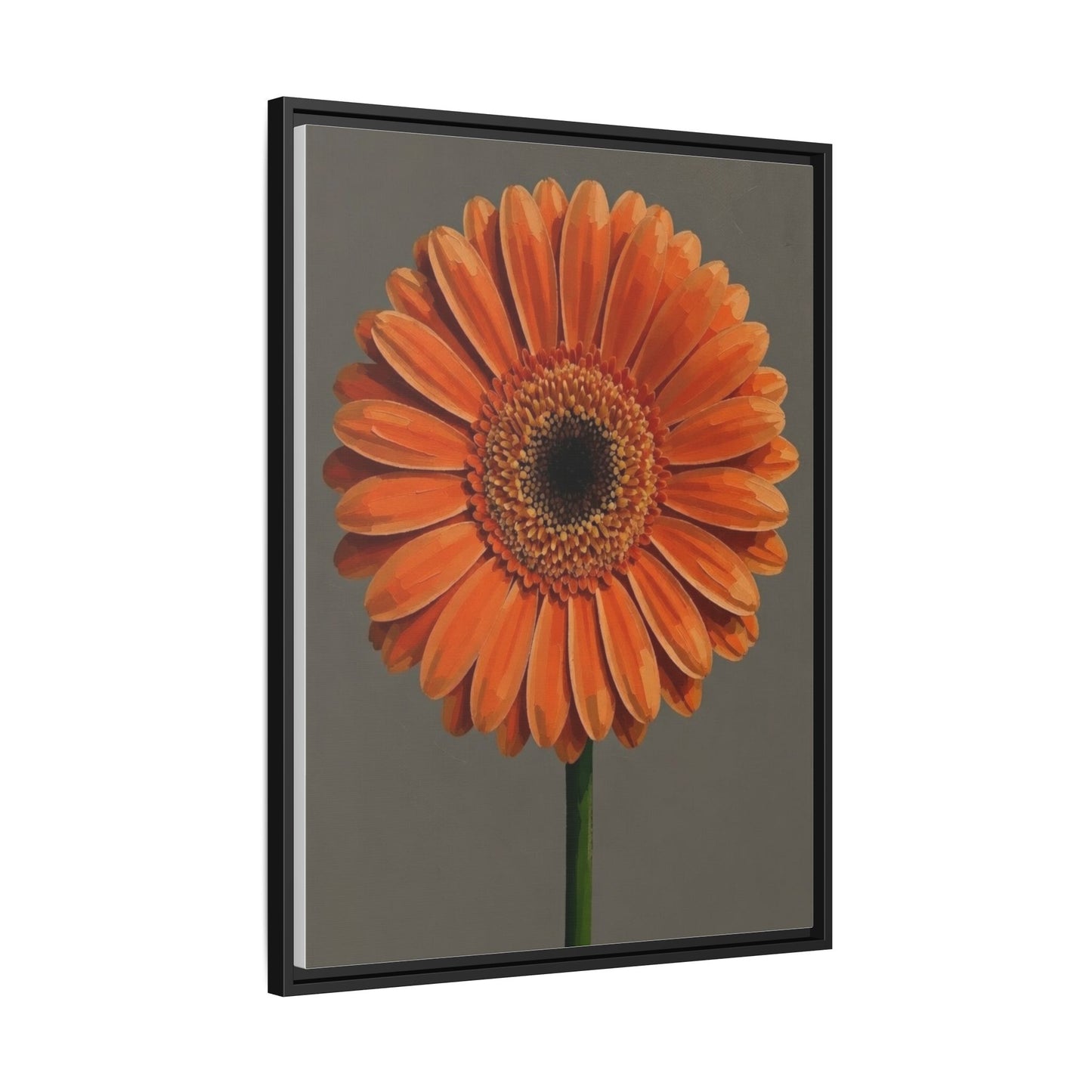 Orange Gerbera Daisy Matte Canvas Print (Framed)