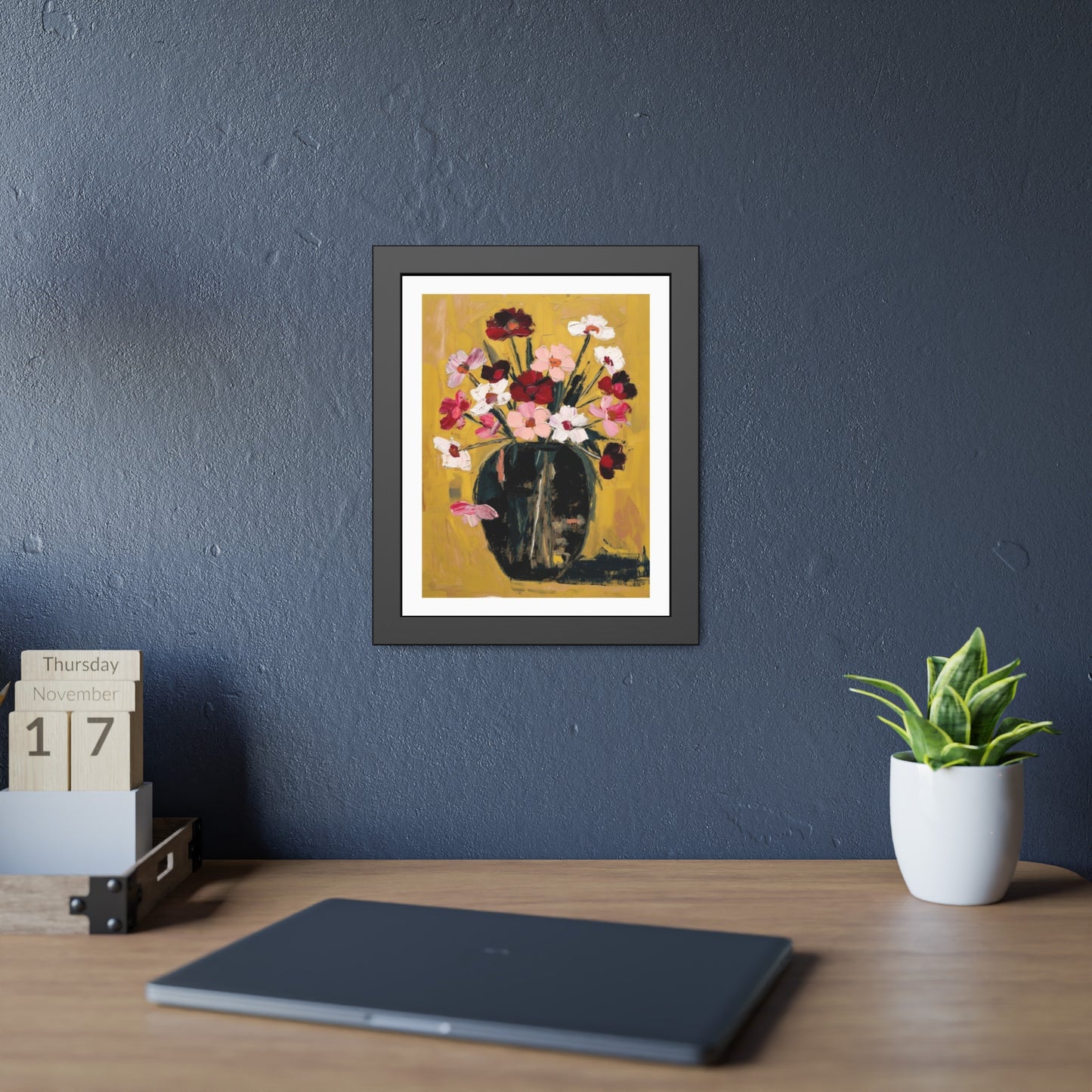 Framed Poster  Abstract Floral Vase Art Print