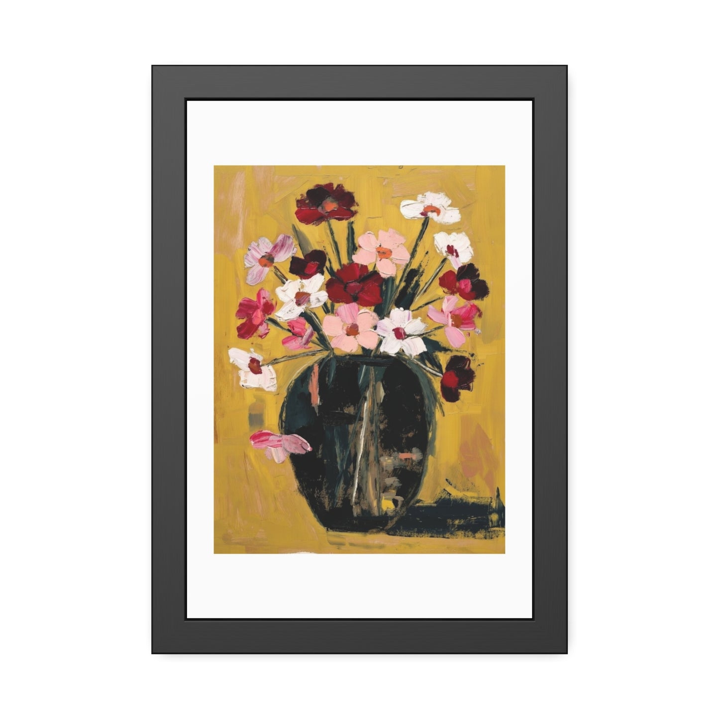 Framed Poster  Abstract Floral Vase Art Print