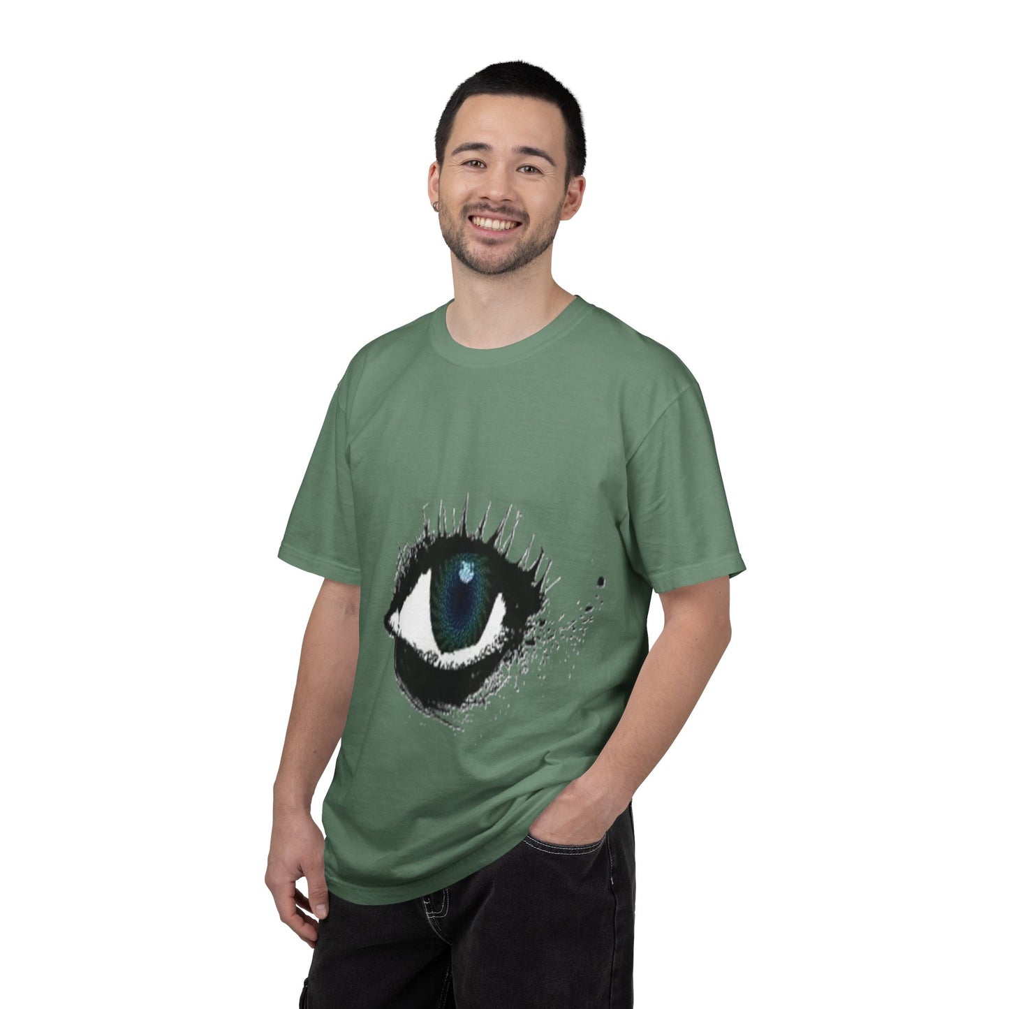 Eye Graphic T-Shirt — Blue Iris Grunge Art Tee
