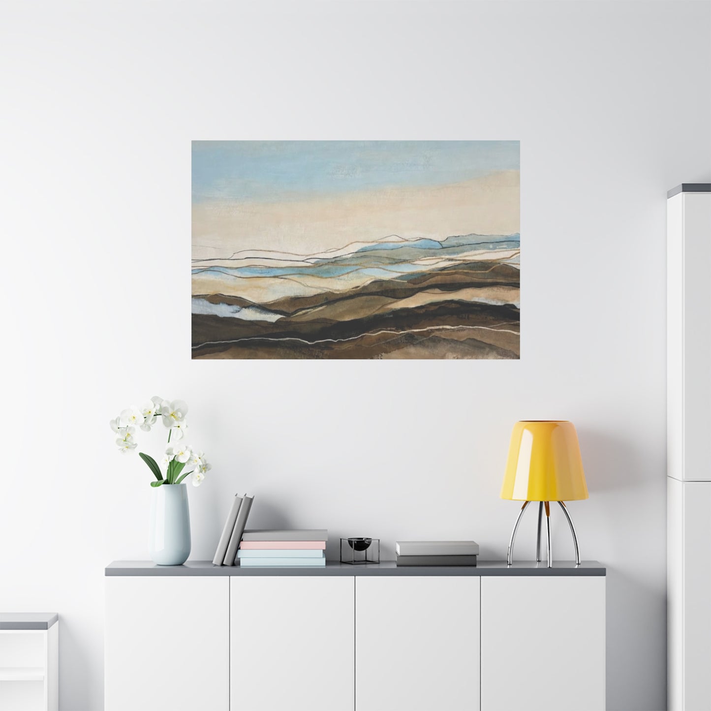 Abstract Coastal Landscape Matte Canvas – Stretched Wall Art