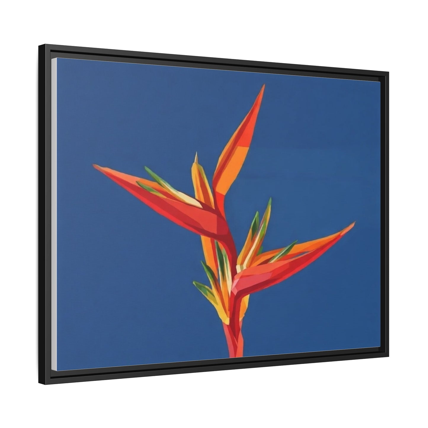 Framed Matte Canvas – Tropical Bird of Paradise Floral Wall Art