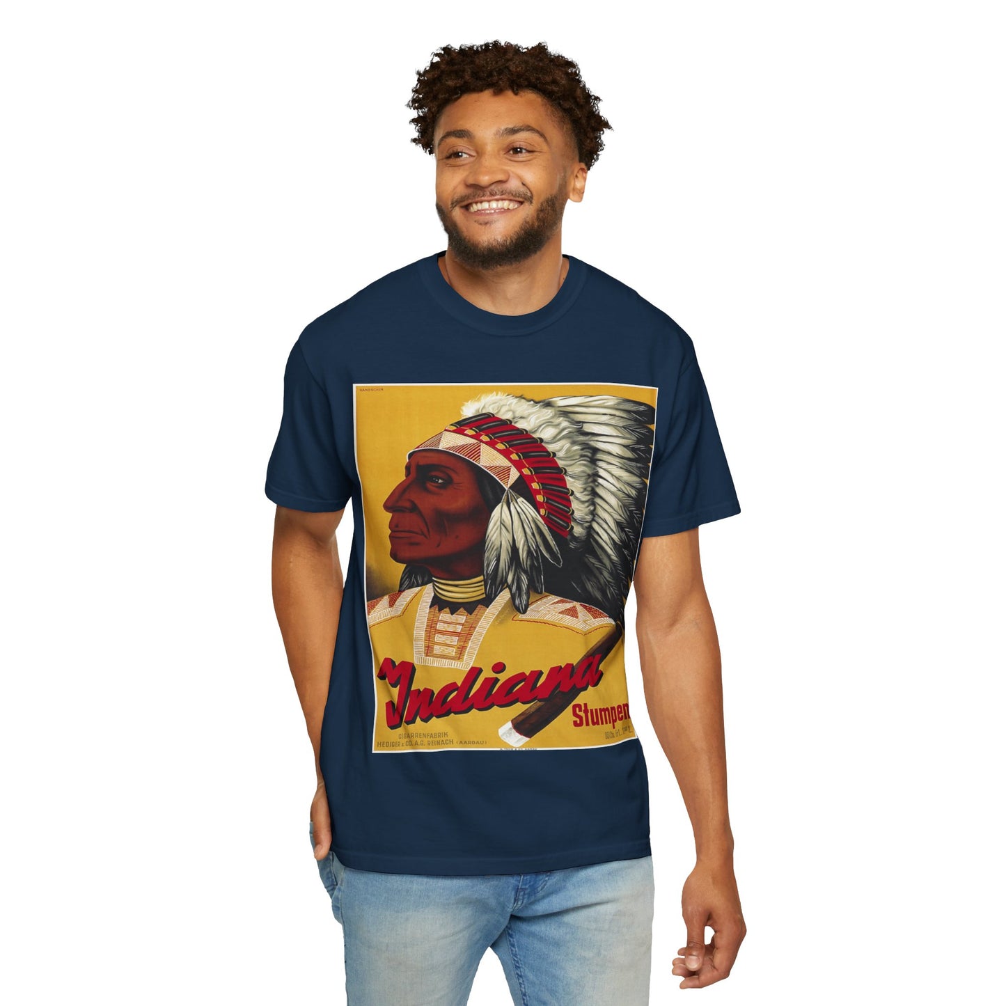 T-Shirt — Retro 'Indiana' Native Chief Vintage Poster Design