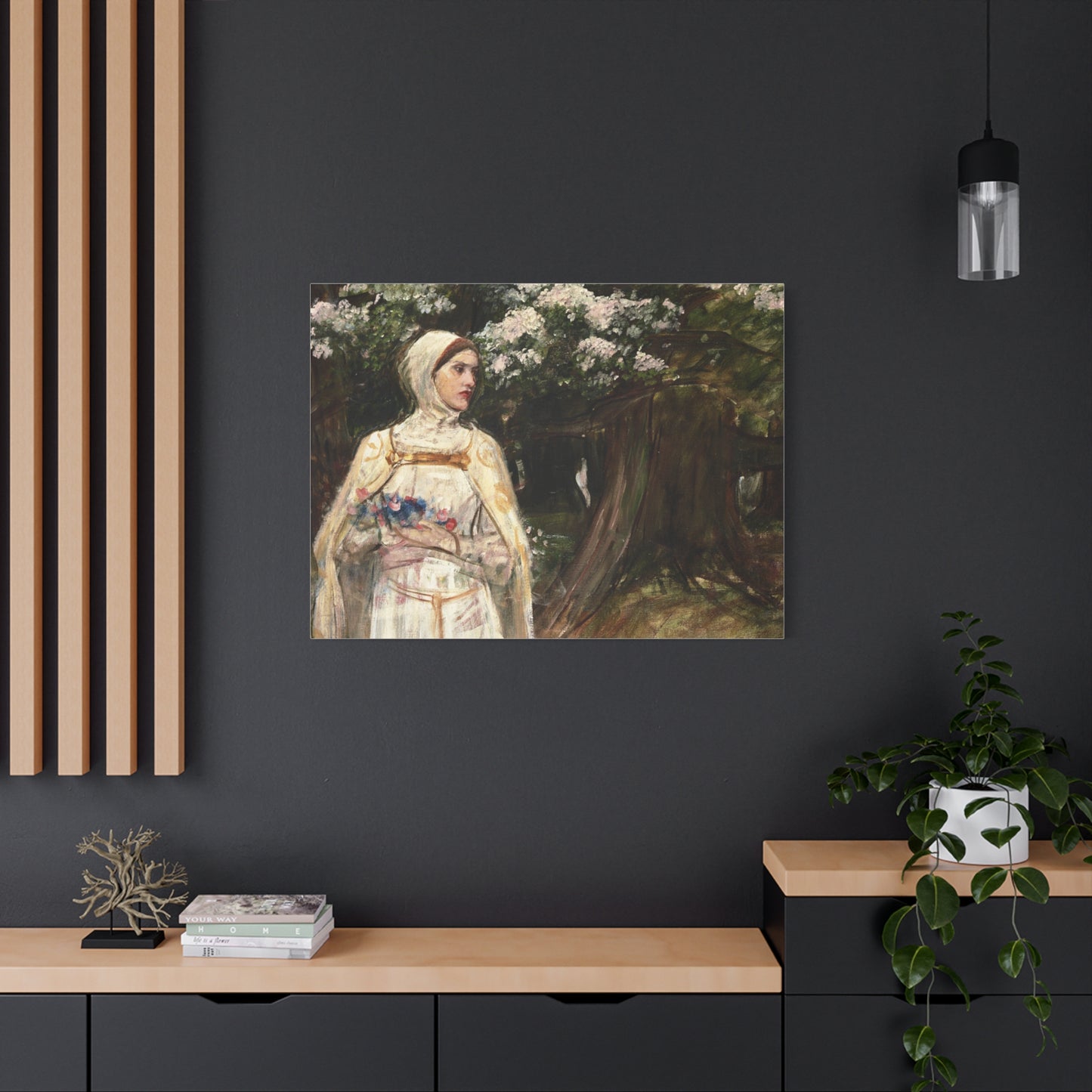 Matilda (formerly called Beatrice) by John William Waterhouse Matte Canvas Wall Art Print