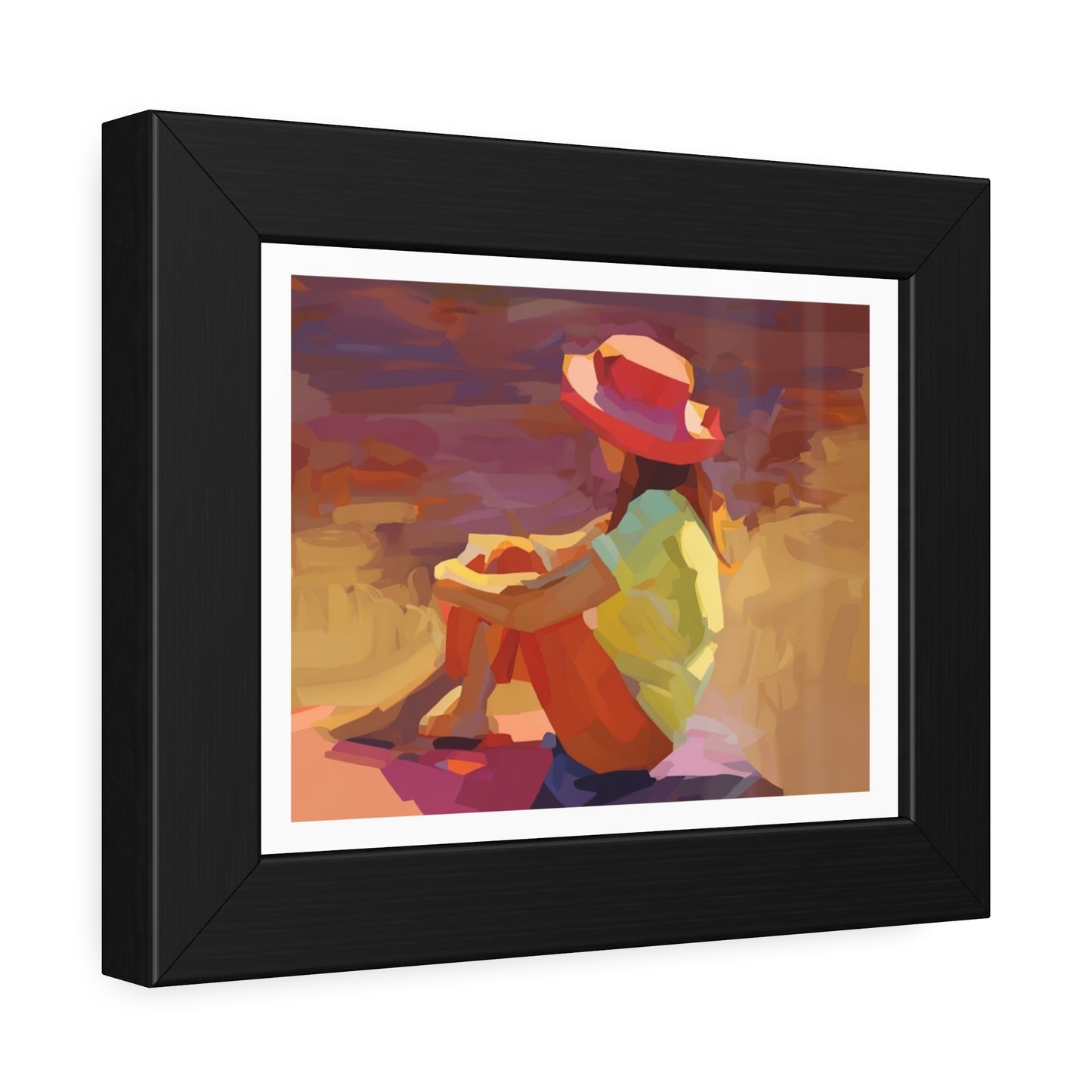 Framed Poster — Vibrant Coastal Girl Illustration, Summer Beach Wall Art