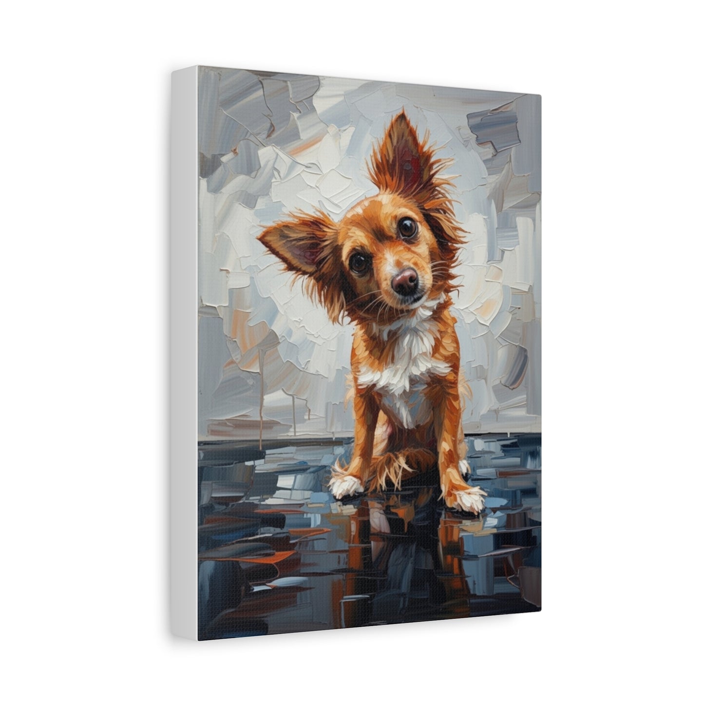 Charming Chihuahua Canvas Print — Whimsical Dog Portrait Wall Art