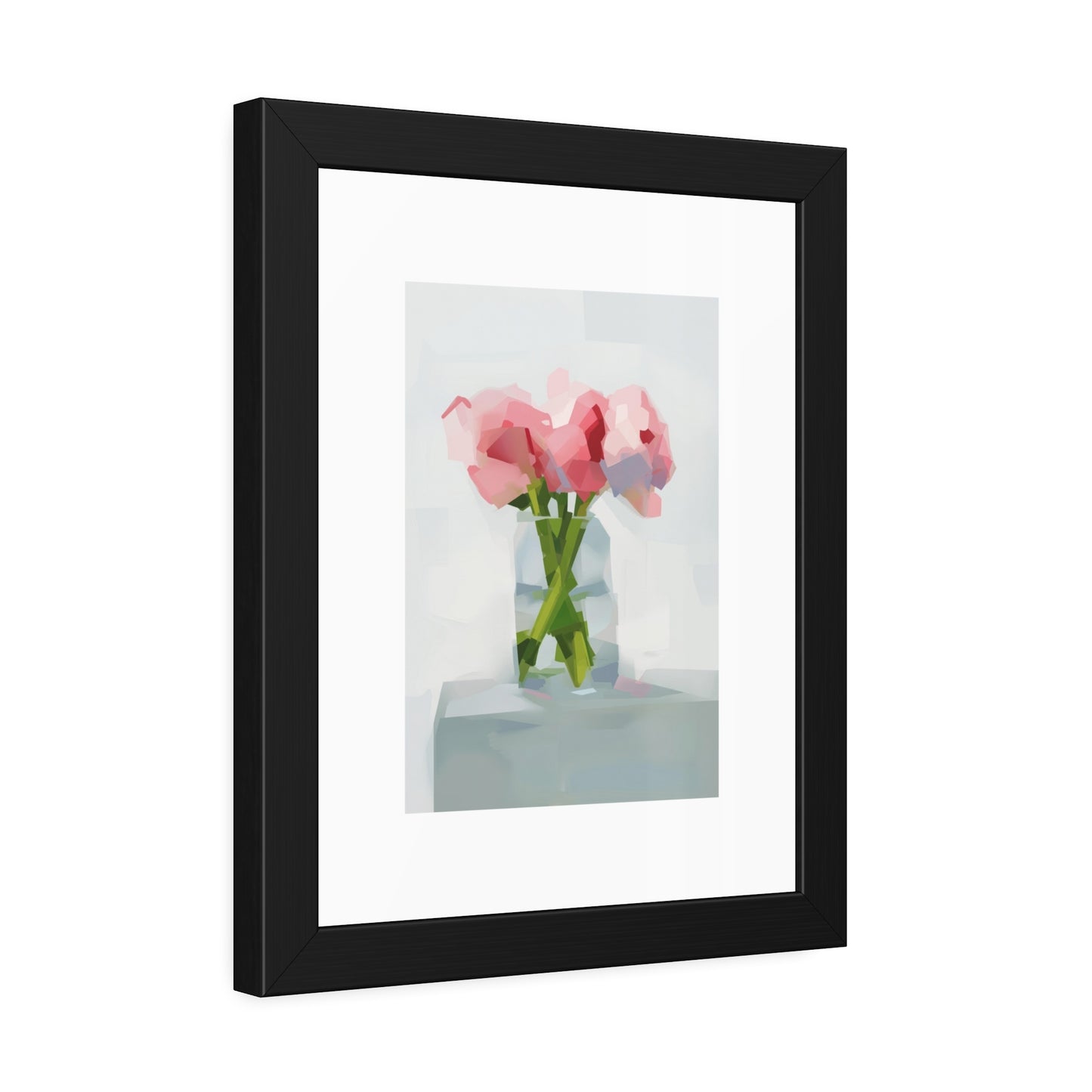 Framed Poster — Pink Floral Still Life Art Print (Modern Minimal)
