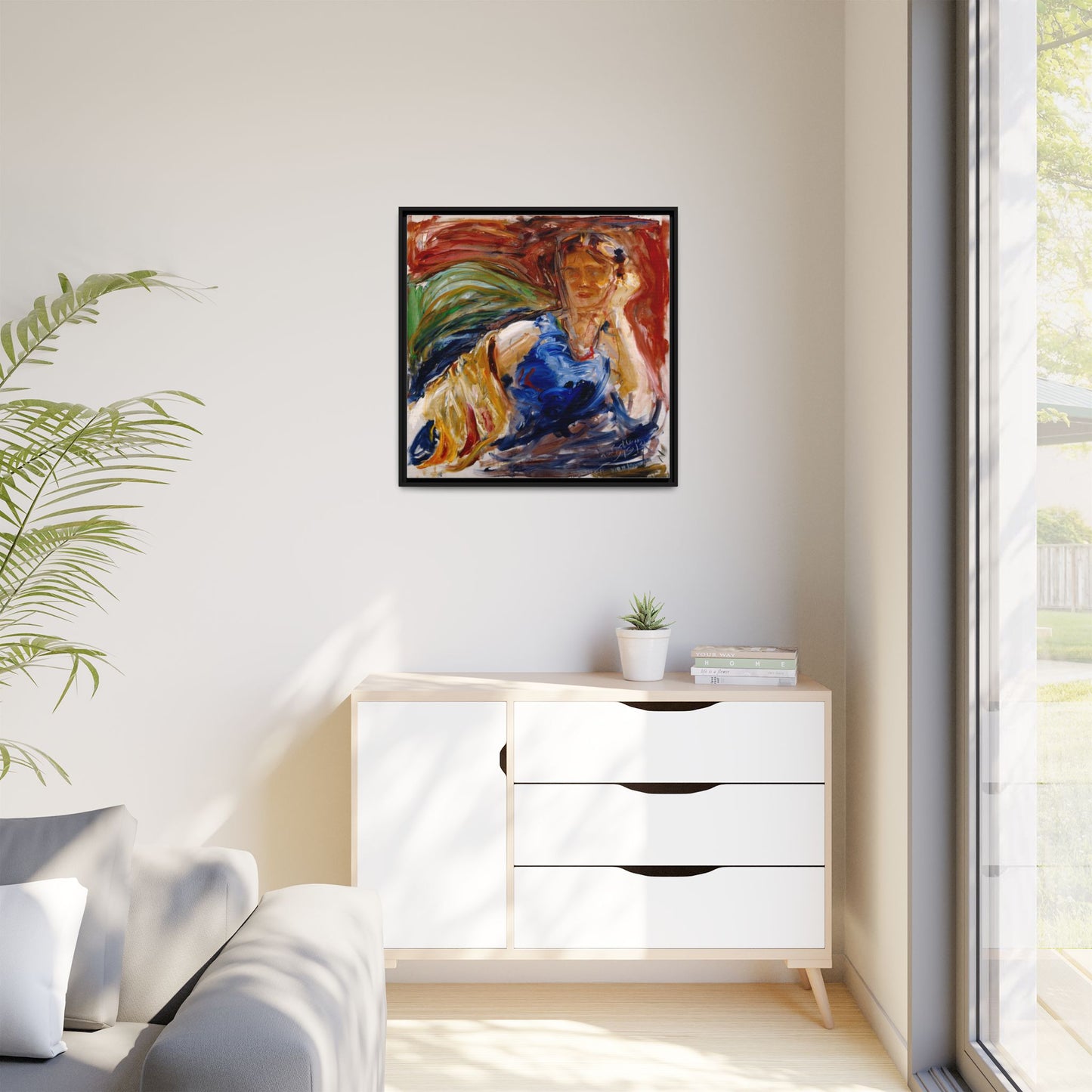 Portrait of hyllis Sjostrom by Akseli Gallen-Kallela Canvas Matte Framed Wall Art Print