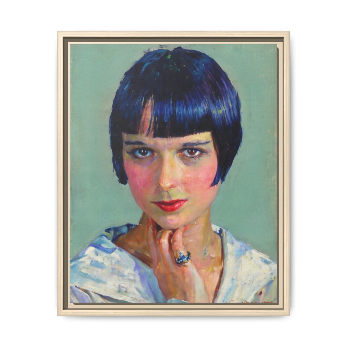 Framed Matte Canvas Portrait Print — Vintage Flapper Woman
