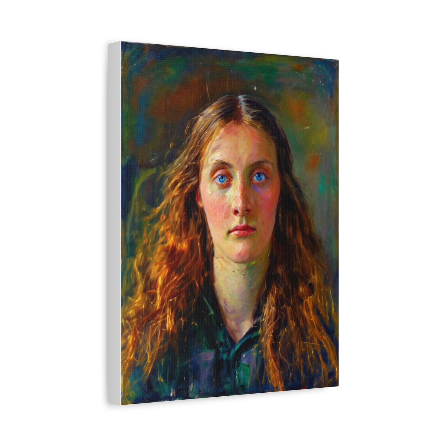 Portrait Canvas Print — Victorian Woman Oil Painting on Stretched Matte Canvas