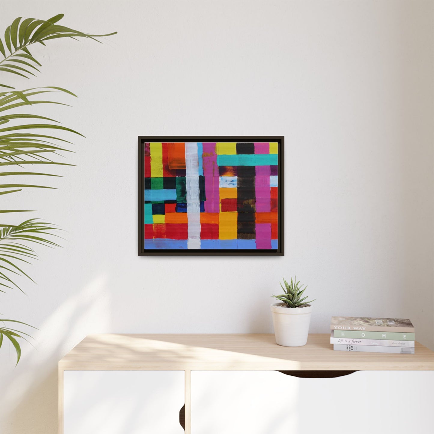 Farbfeld Malerei (Acryl) by Unknown Artist Matte Framed Canvas Wall Art Print