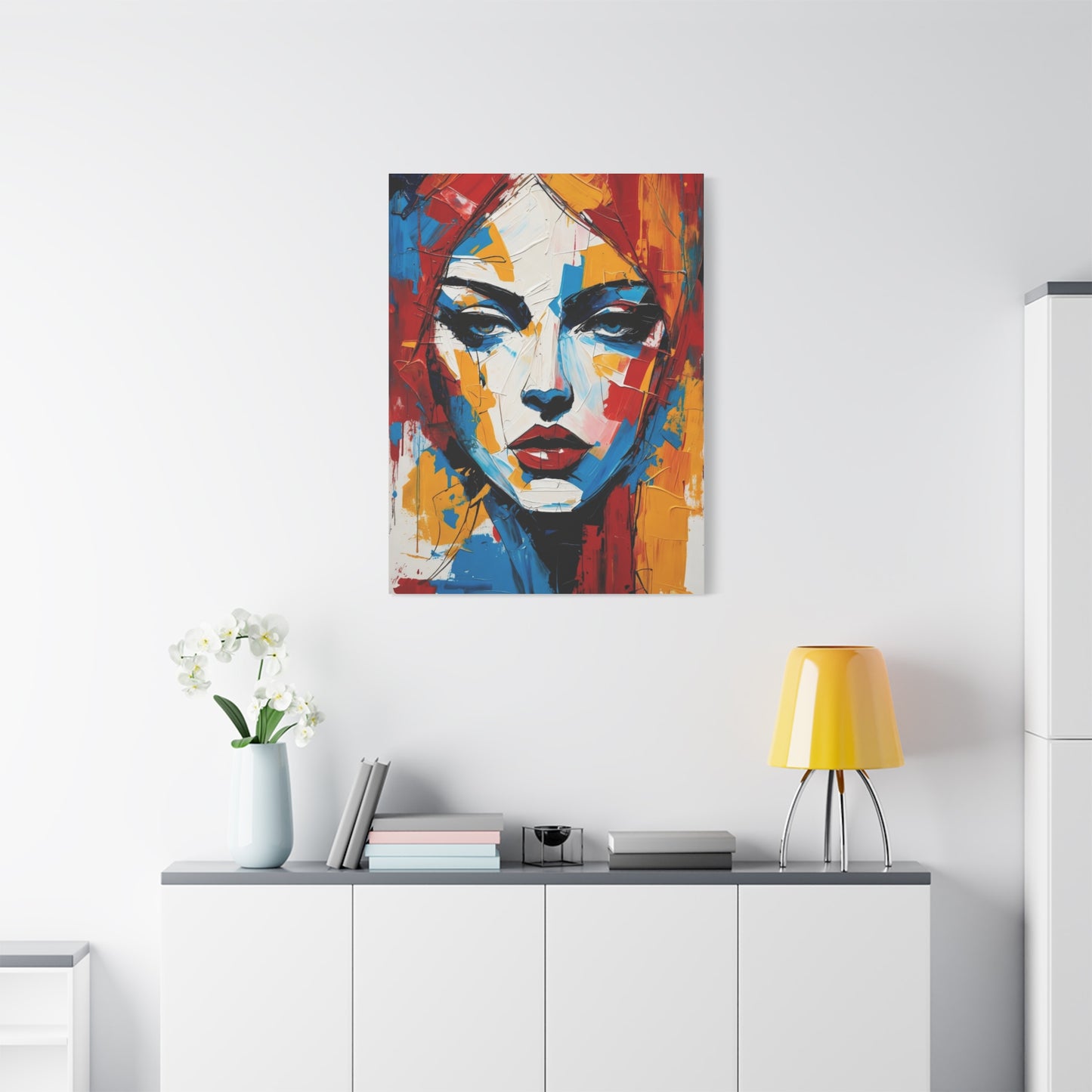 Abstract Portrait Canvas Print — Colorful Modern Woman Wall Art