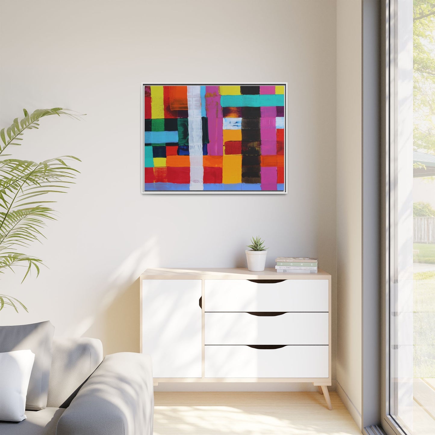 Farbfeld Malerei (Acryl) by Unknown Artist Matte Framed Canvas Wall Art Print