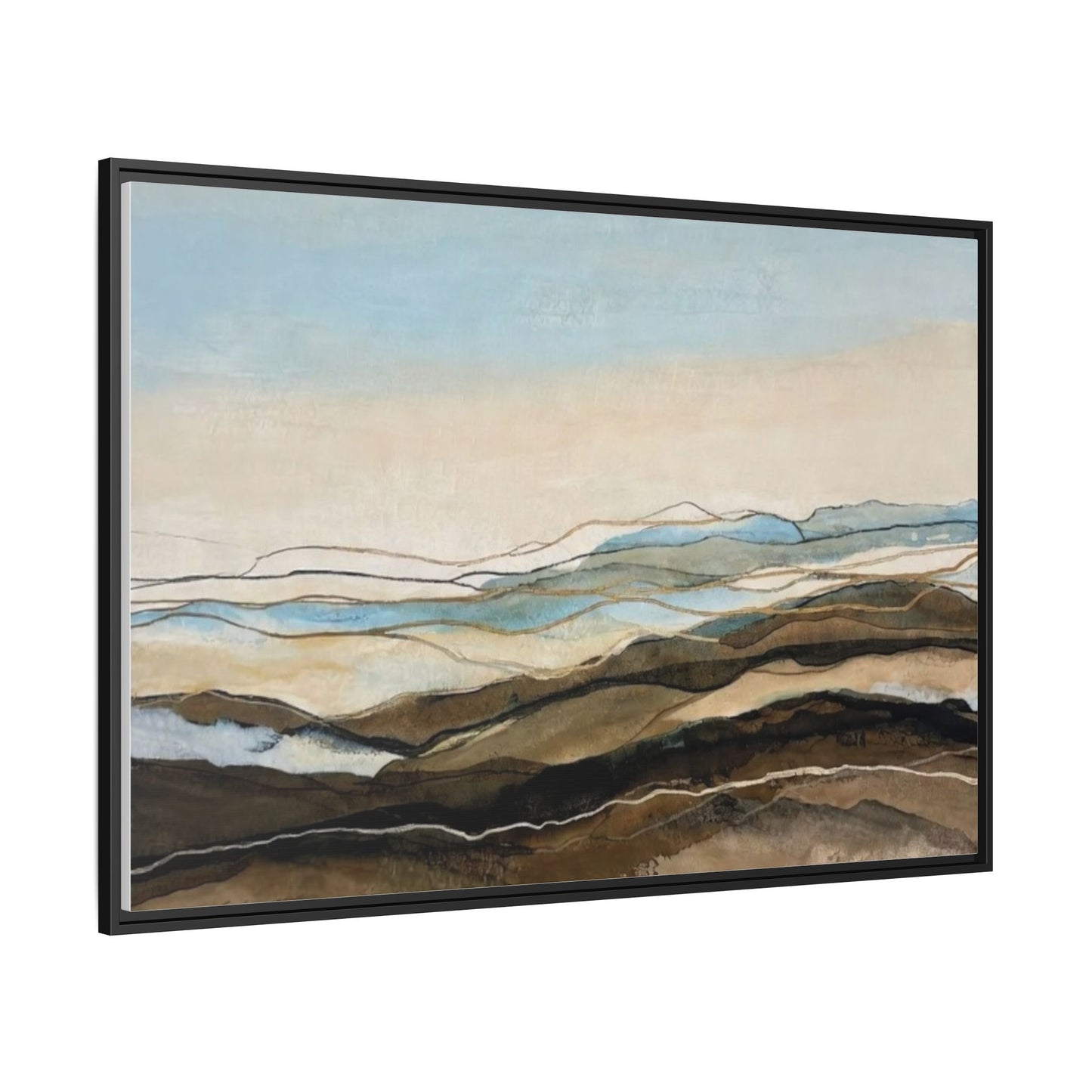Framed Matte Canvas Print — Abstract Coastal Landscape Wall Art