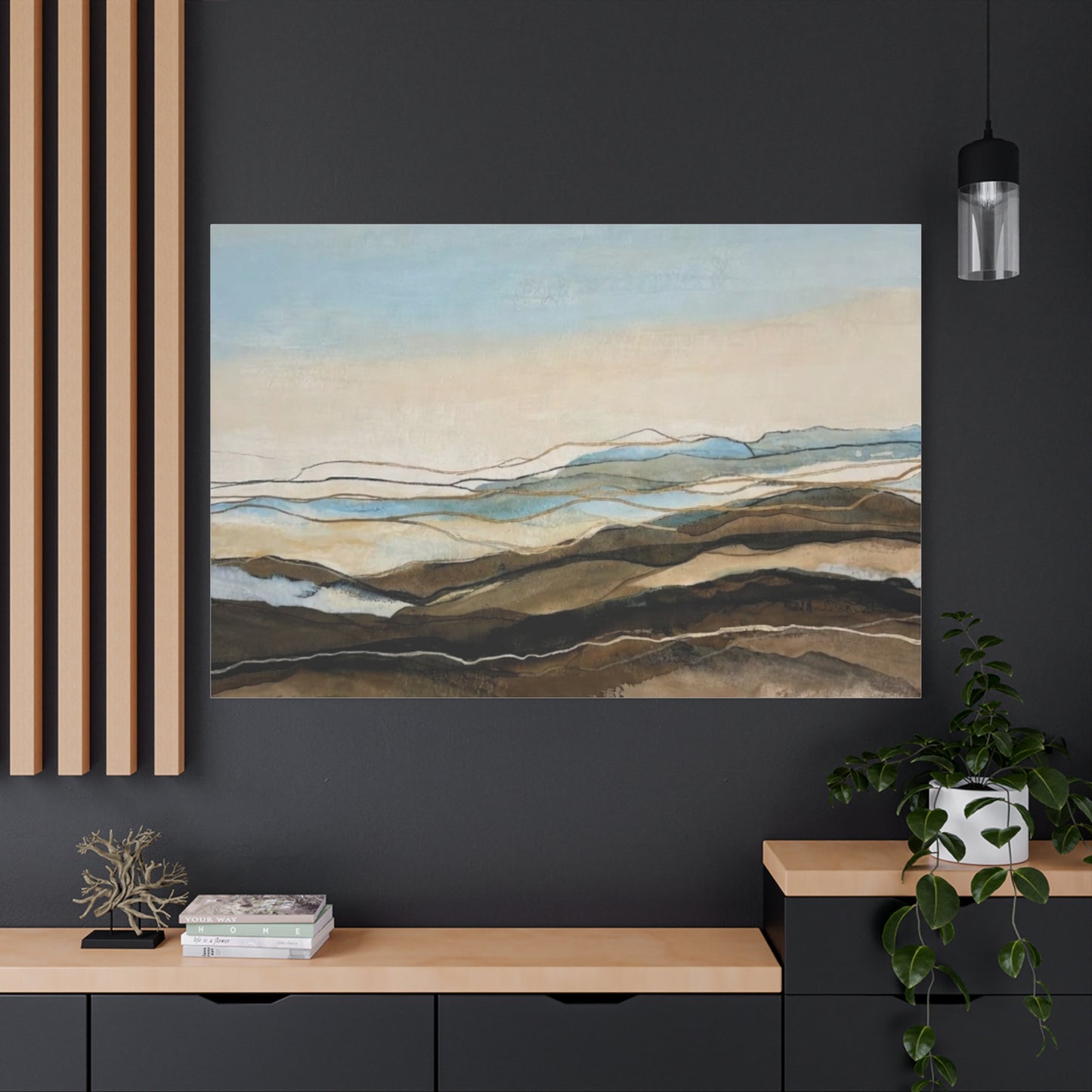 Abstract Coastal Landscape Matte Canvas – Stretched Wall Art