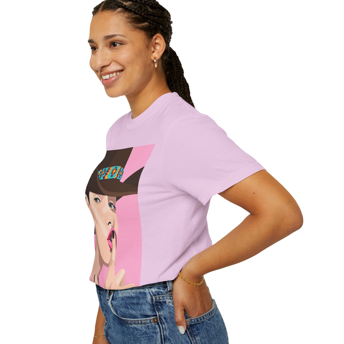Cowgirl Pop Art T-Shirt — Pink 'Shh' Graphic Tee