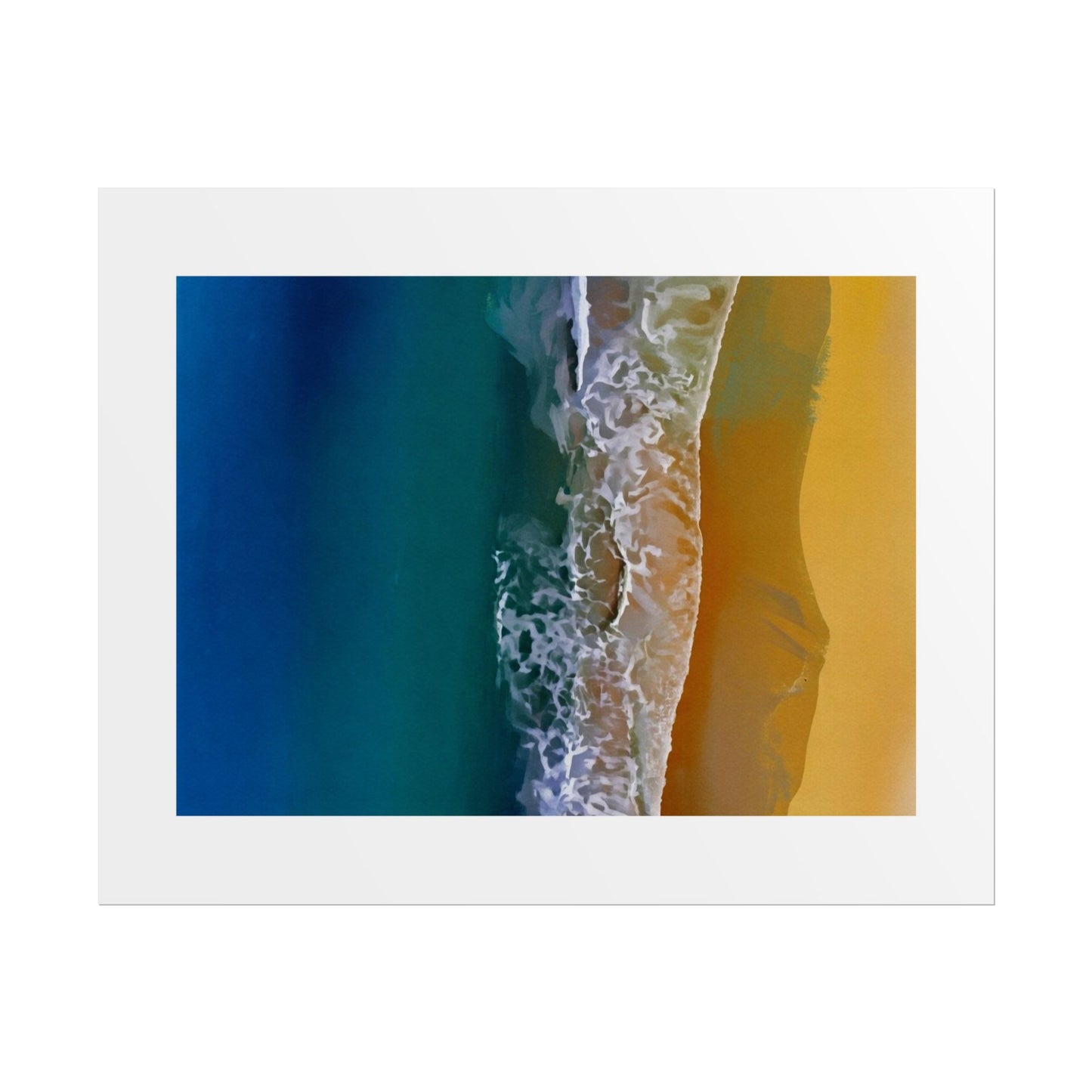 Ocean Shore Aerial Rolled Poster — Beach Print Wall Art