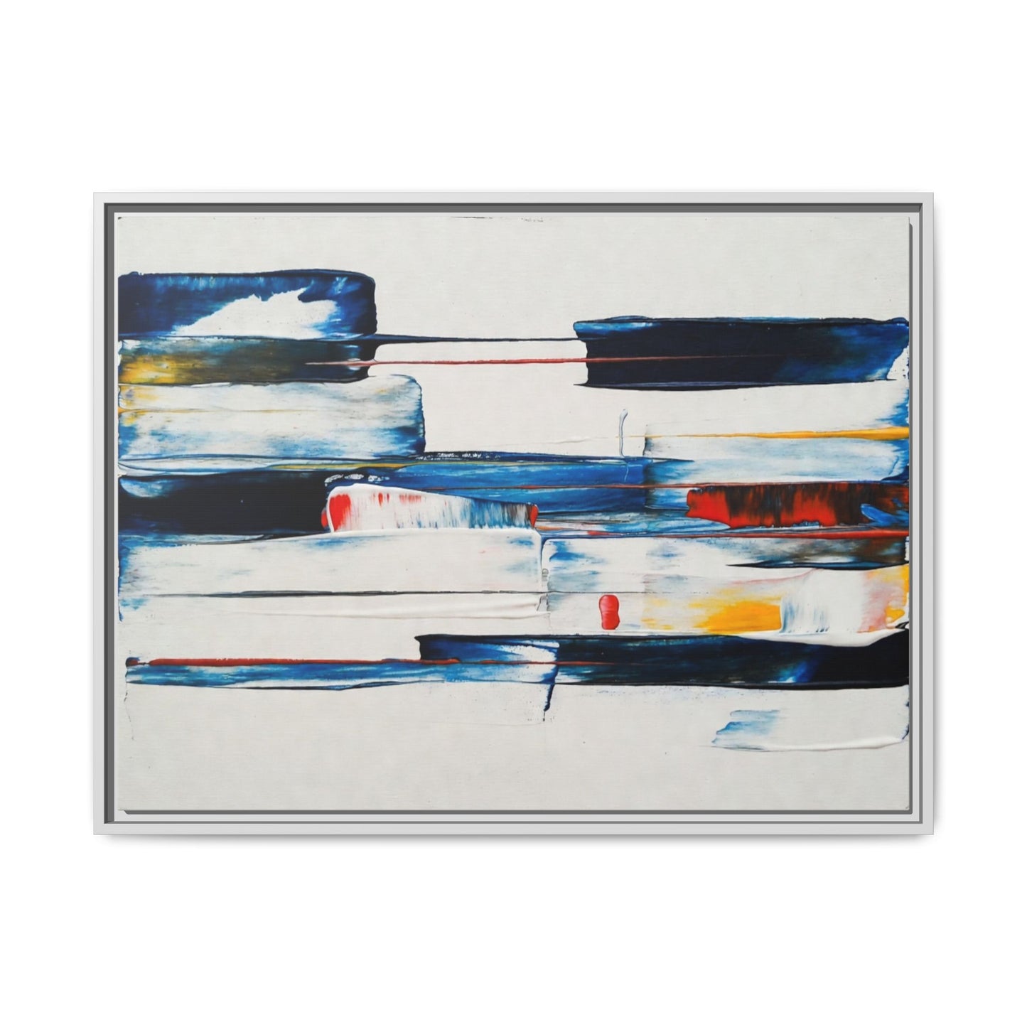 Abstract Coastal Brushstrokes Framed Canvas Print