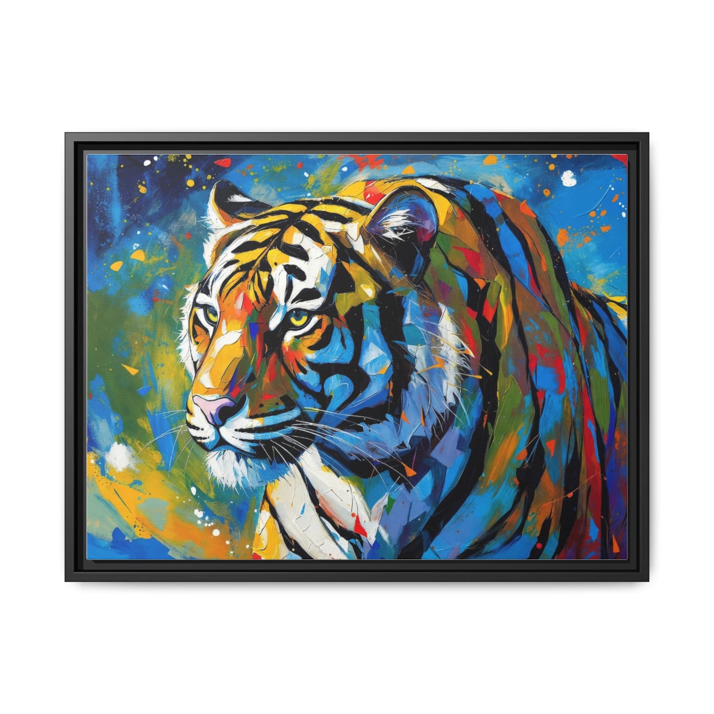 Colorful Tiger Matte Canvas Framed Art — Vibrant Wildlife Wall Decor