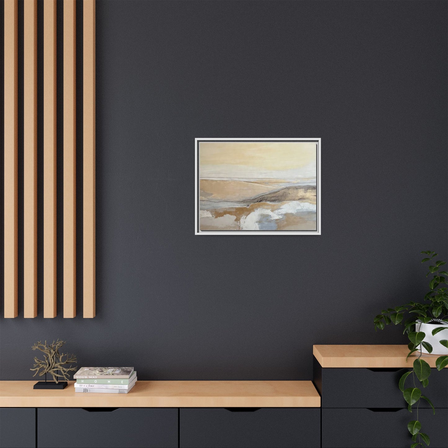 Framed Abstract Coastal Landscape Matte Canvas Wall Art