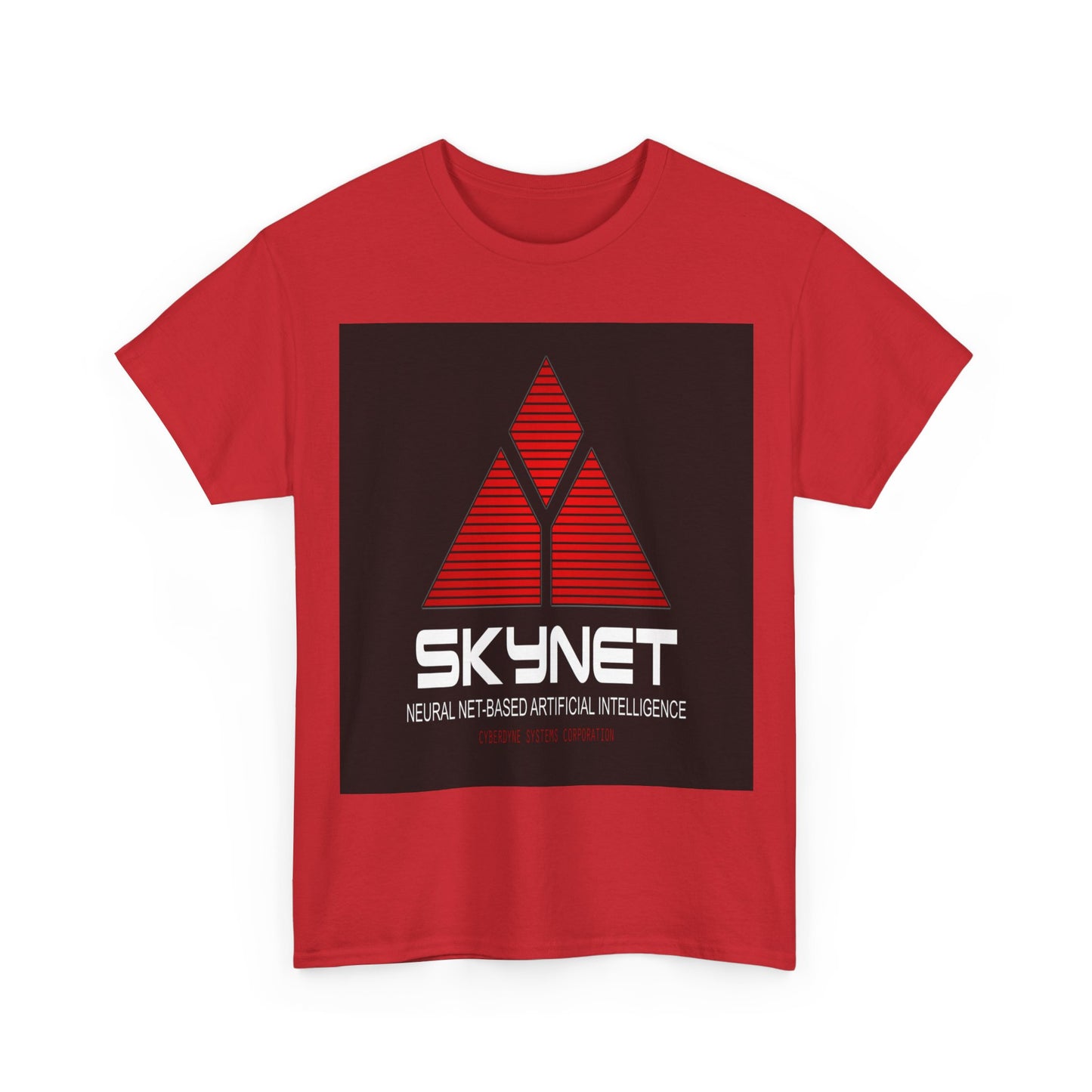 Skynet Logo Tee — Retro Red AI Graphic T-Shirt