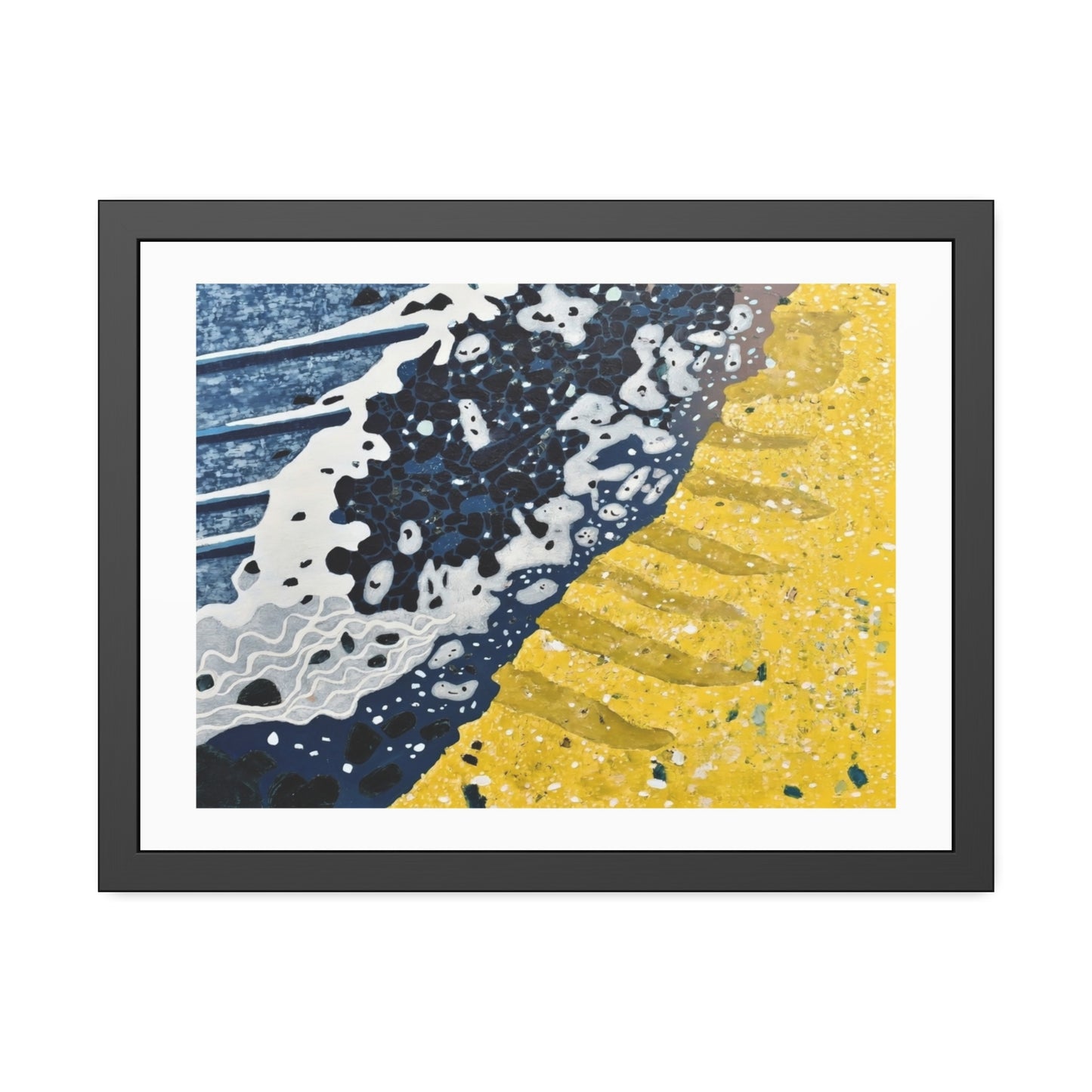 Coastal Wave Abstract — Framed Paper Poster