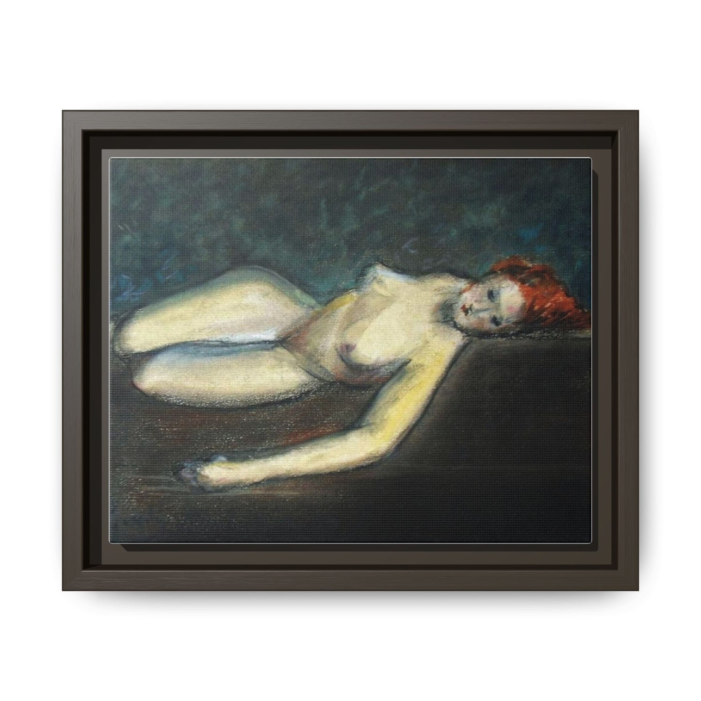 Lying nude by Paul Gosselin Framed Matte Canvas Wall Art Print