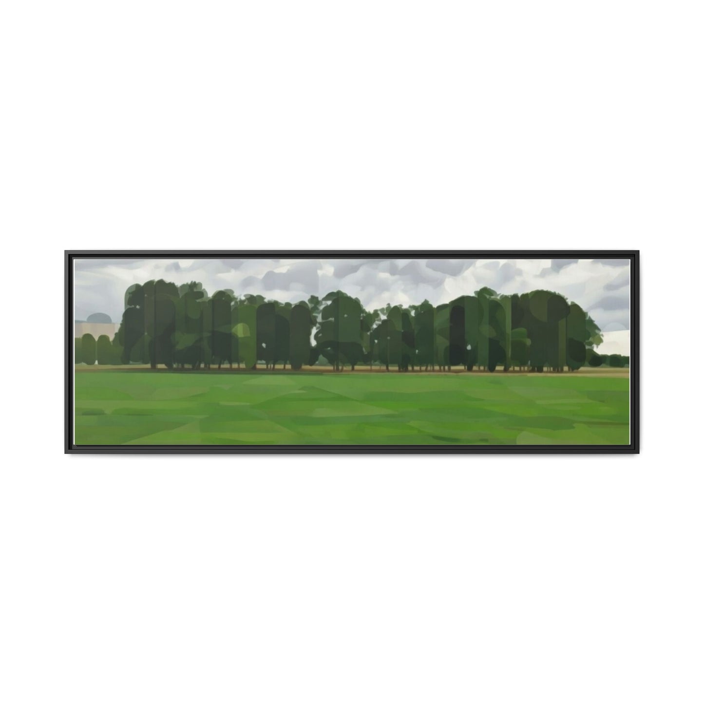 Framed Matte Canvas Print — Minimalist Green Landscape Art