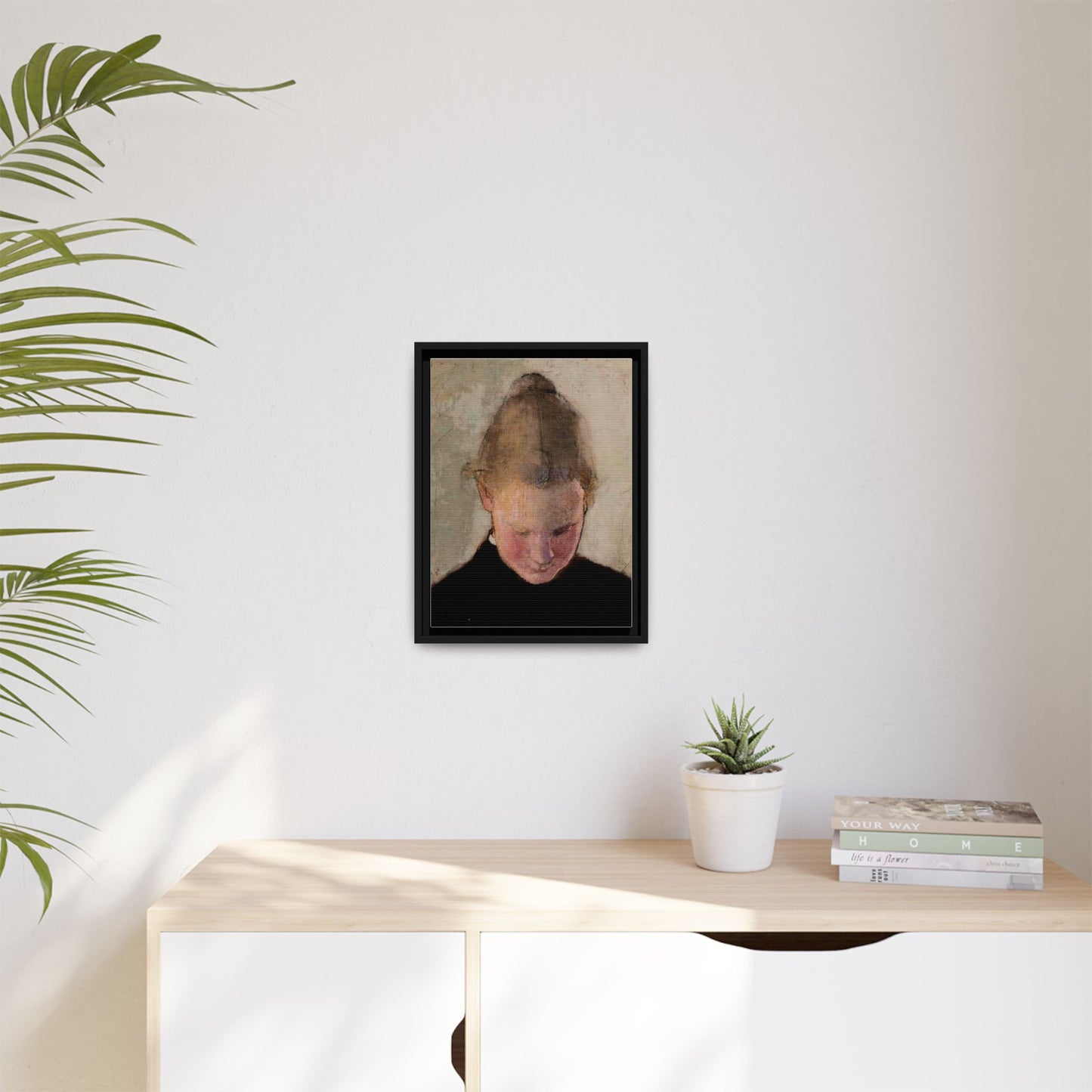 Lukeva tytto by Helena Schjerfbeck Framed Matte Canvas Art Print