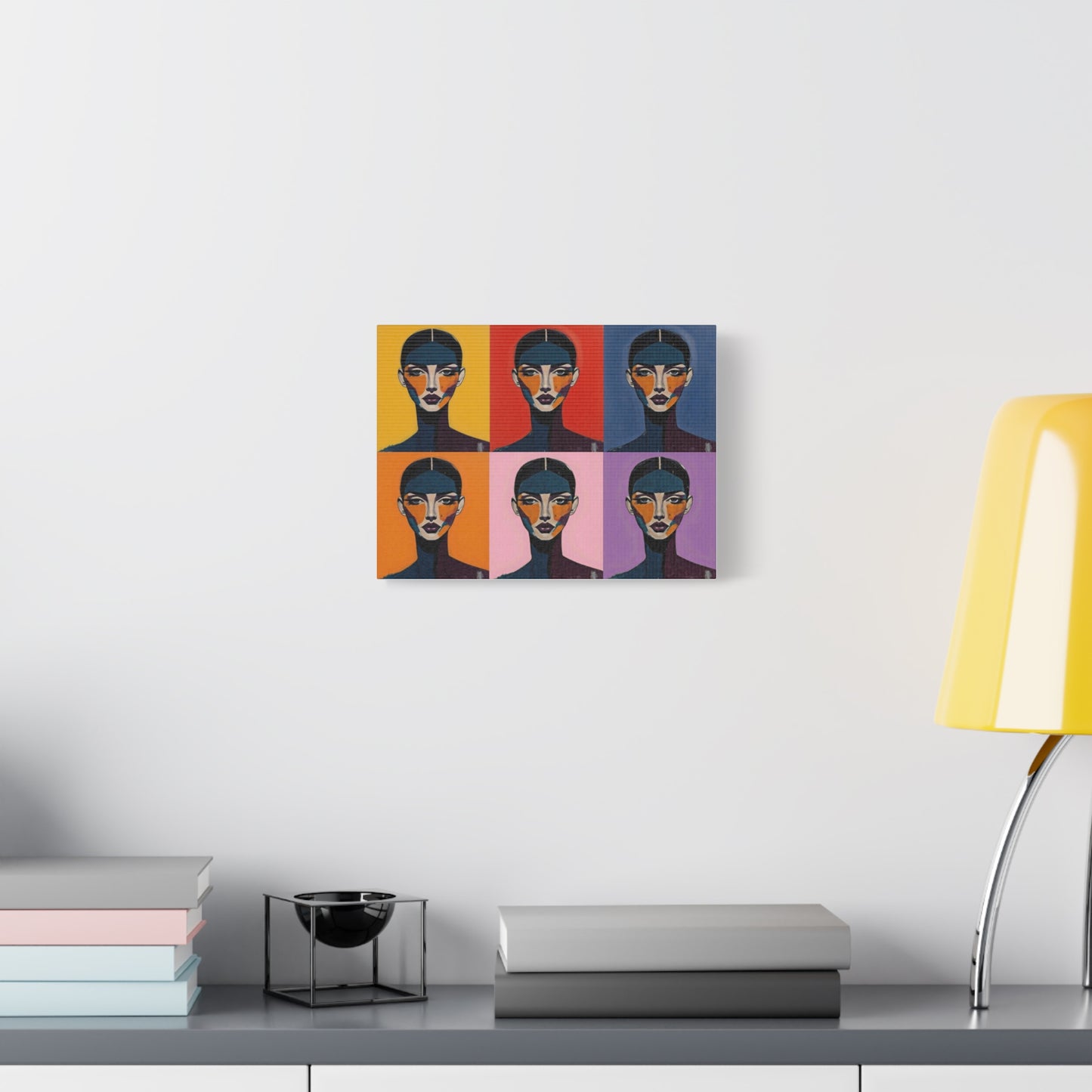 Pop Art Portrait Canvas - Colorful Six-Panel Female Face Wall Art