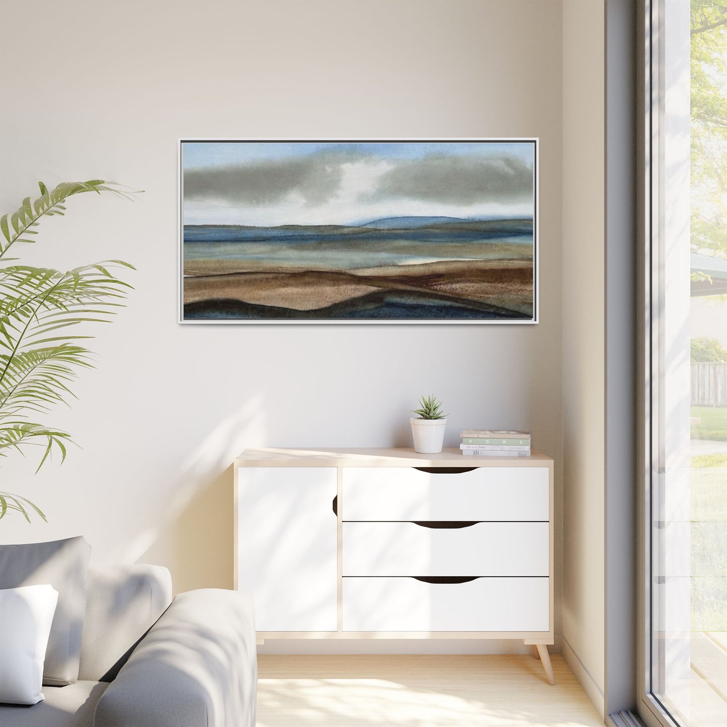 Matte Canvas Landscape, Framed (Multi-color)