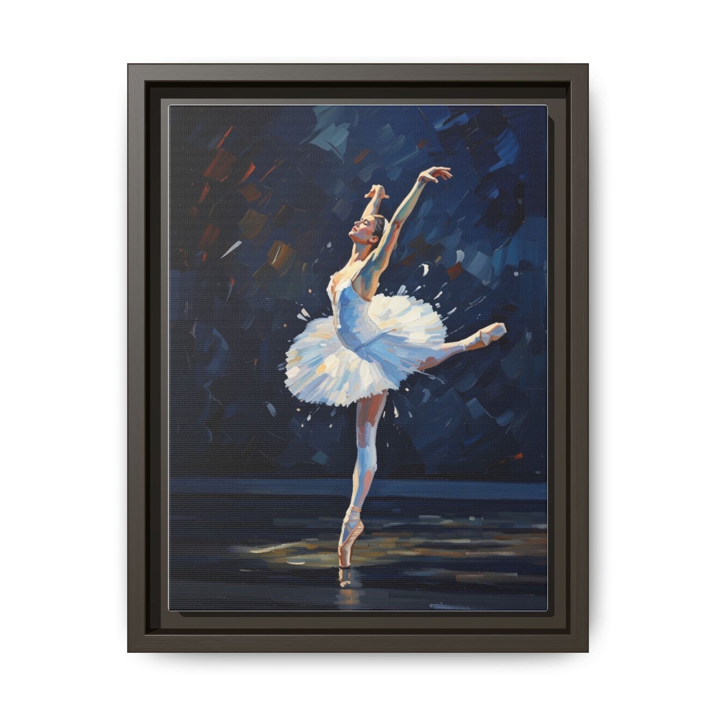 Ballerina Ballet Canvas Print — Framed Matte Wall Art