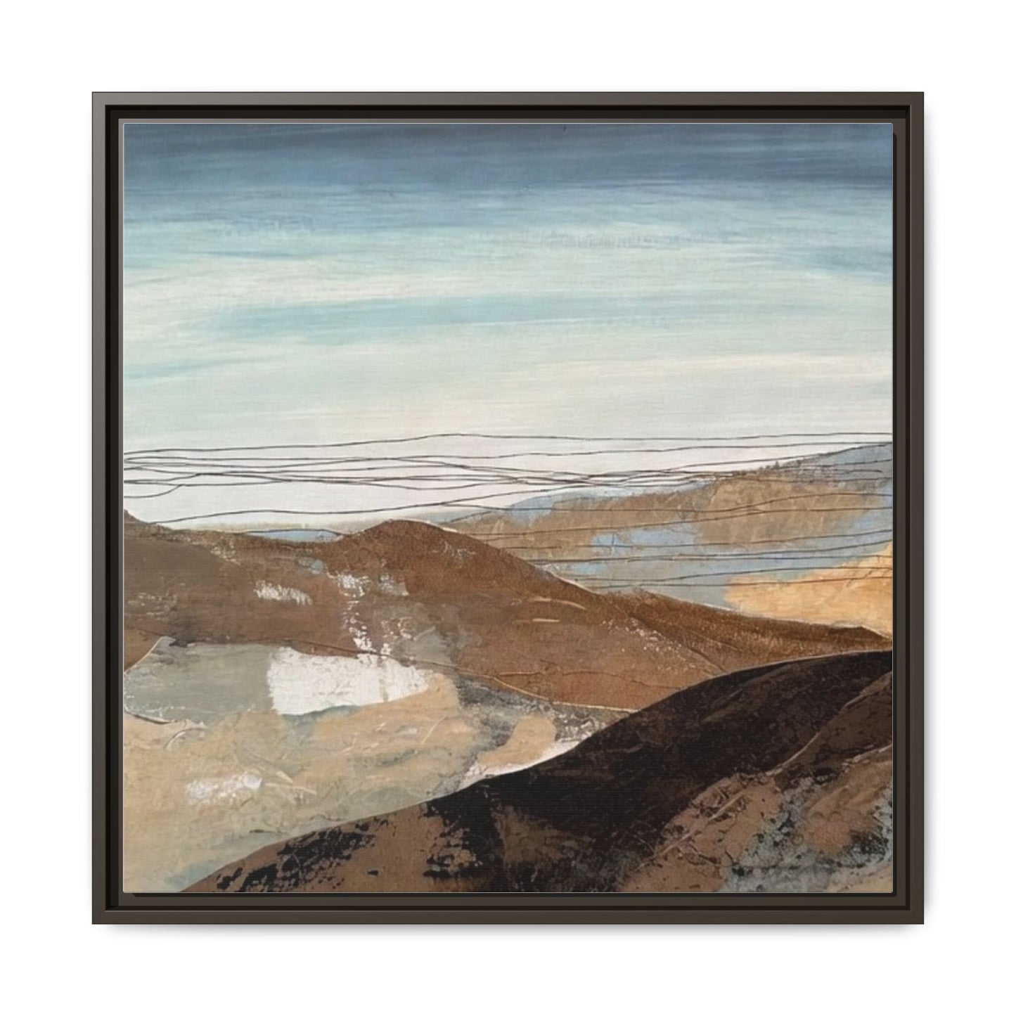 Framed Matte Canvas Art — Serene Abstract Landscape