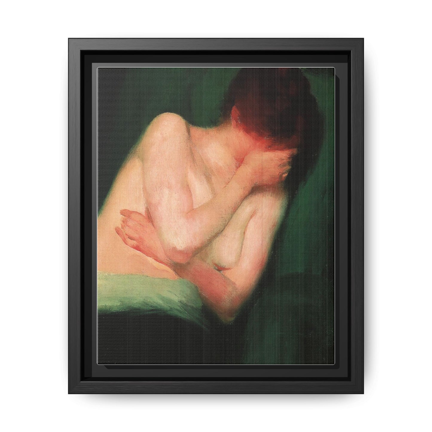 Female Nude by János Vaszary Framed Matte Canvas Wall Art Print
