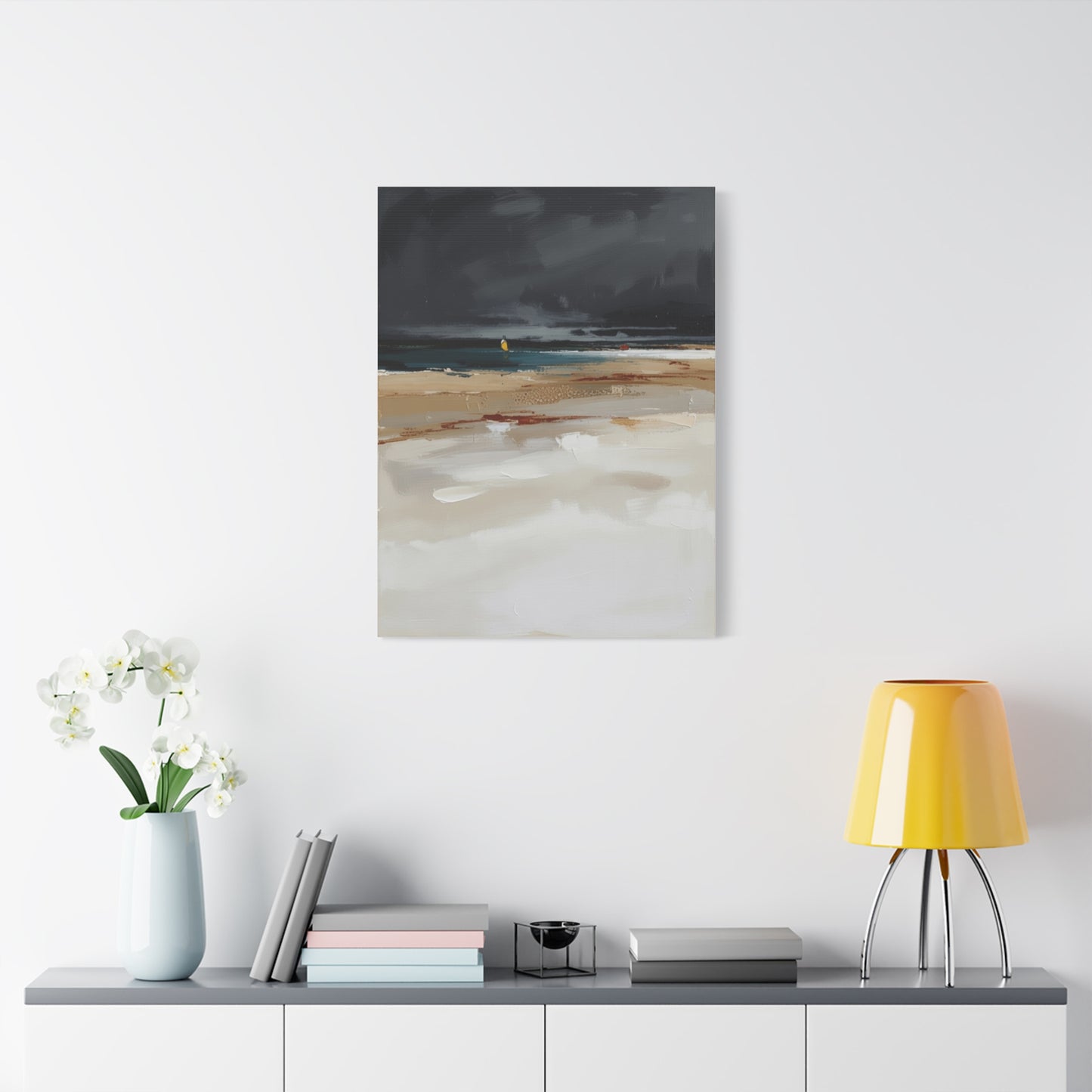 Beachscape Canvas Art — Stormy Seascape Matte Stretched Wall Art