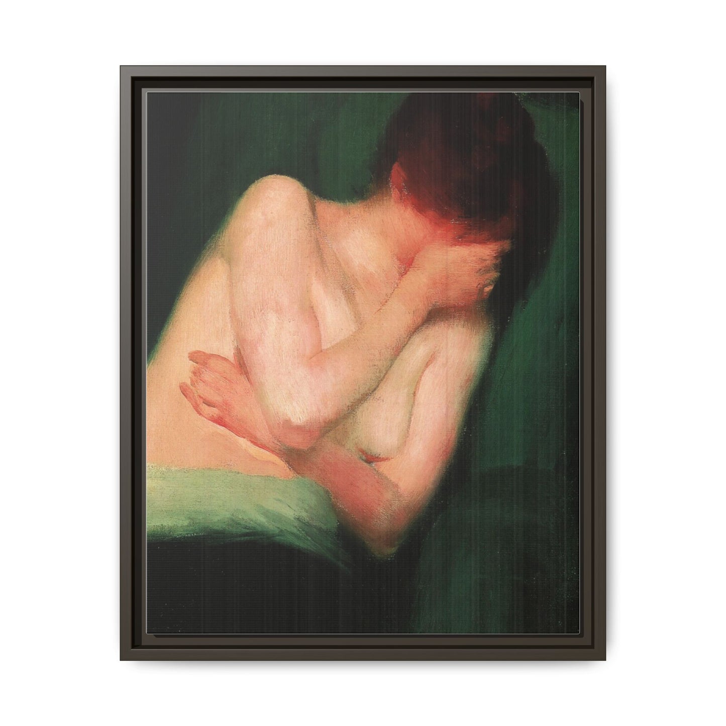 Female Nude by János Vaszary Framed Matte Canvas Wall Art Print