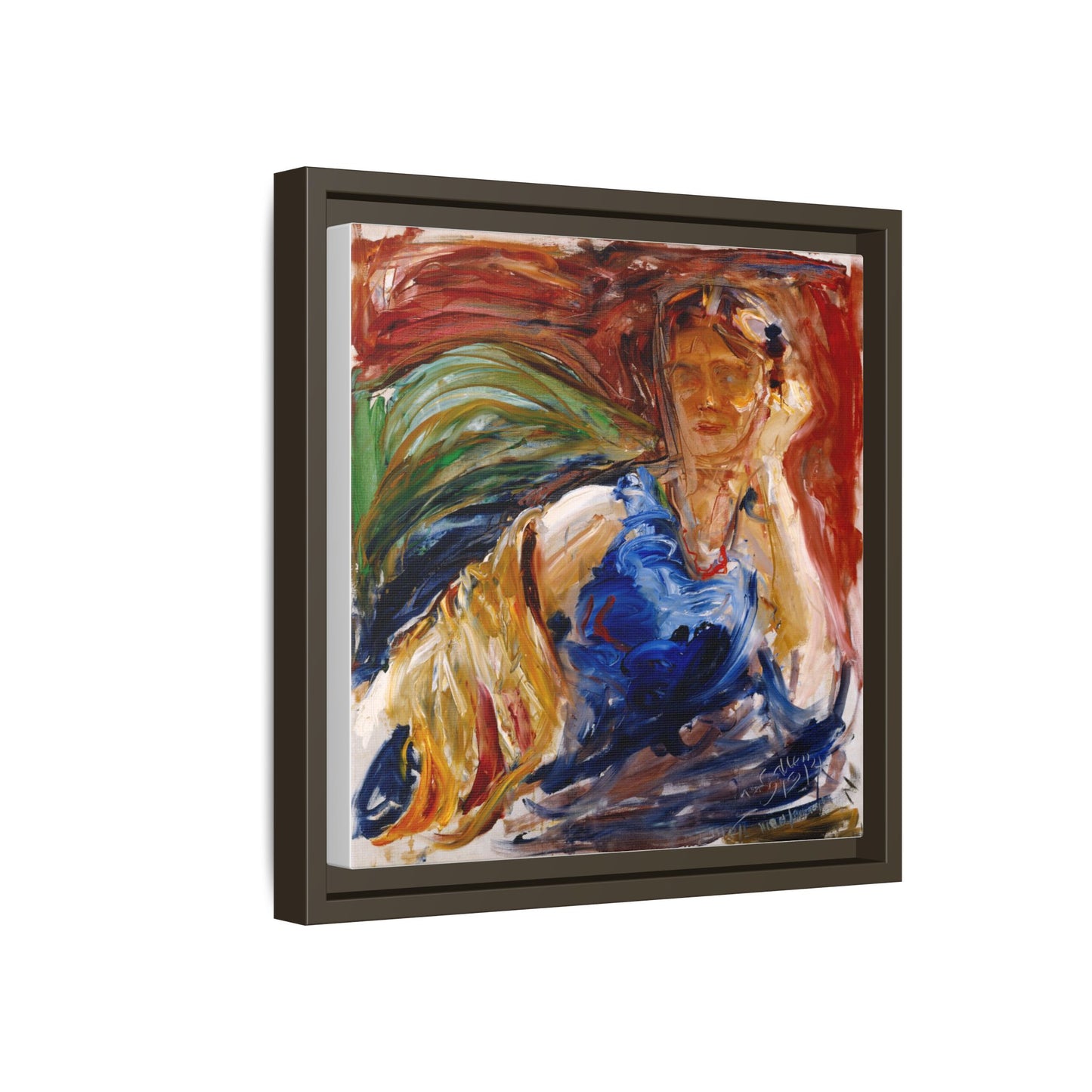 Portrait of hyllis Sjostrom by Akseli Gallen-Kallela Canvas Matte Framed Wall Art Print
