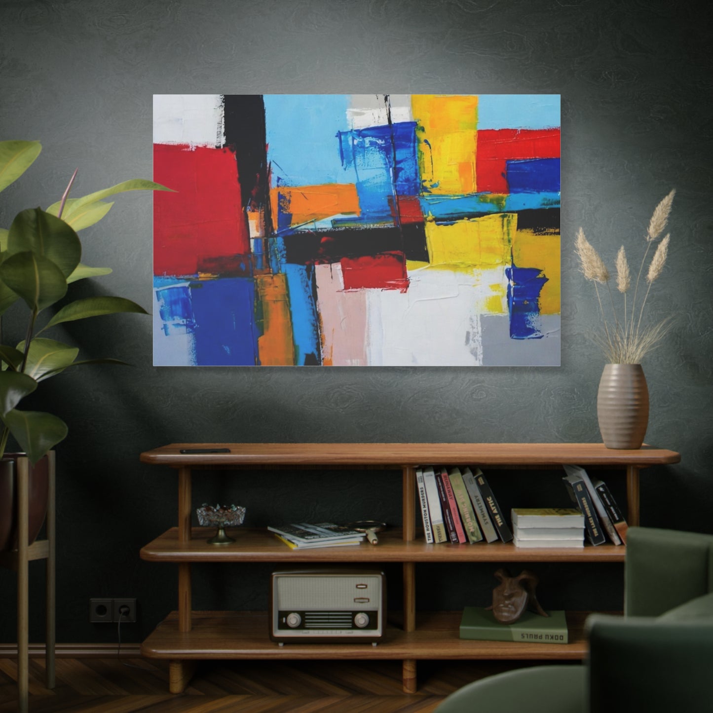 Abstract Color Block Canvas Print — Modern Geometric Wall Art